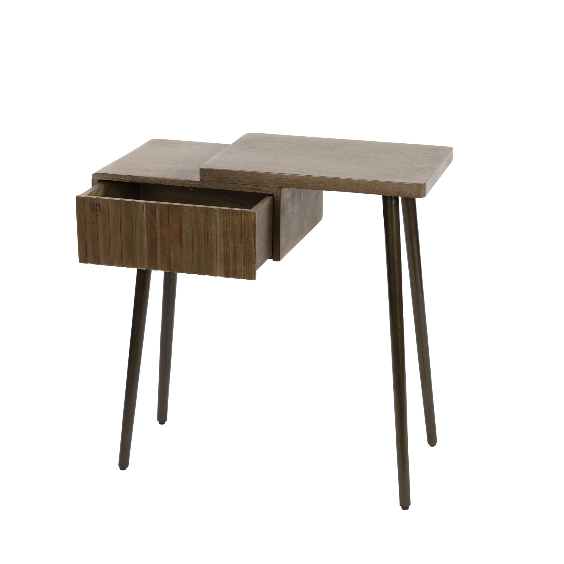 Mesita de noche Carve 1 cajón derecha / Acacia maciza marrón - Zijlstra