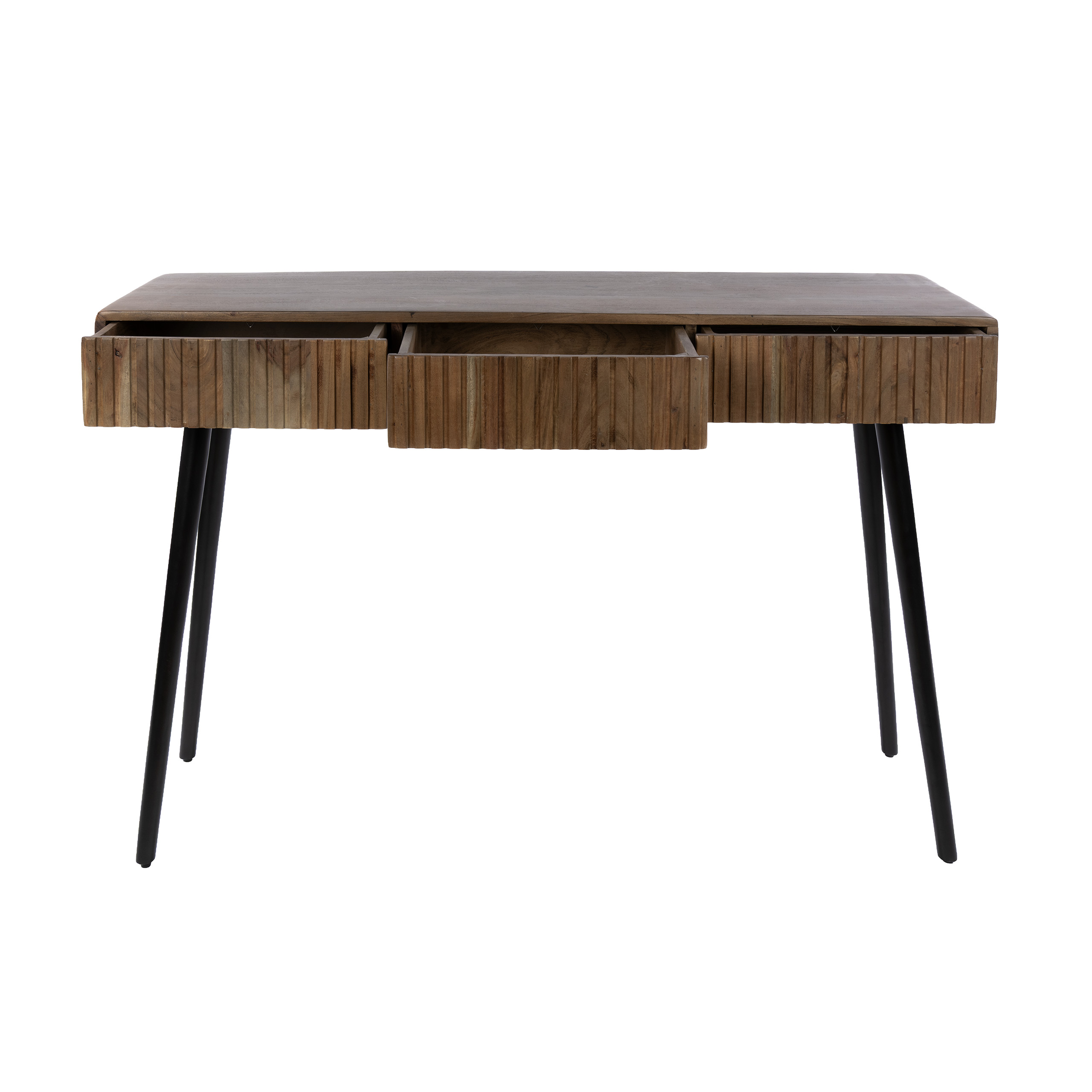 Consola/tocador Carve 3 cajones / Acacia maciza marrón - Zijlstra