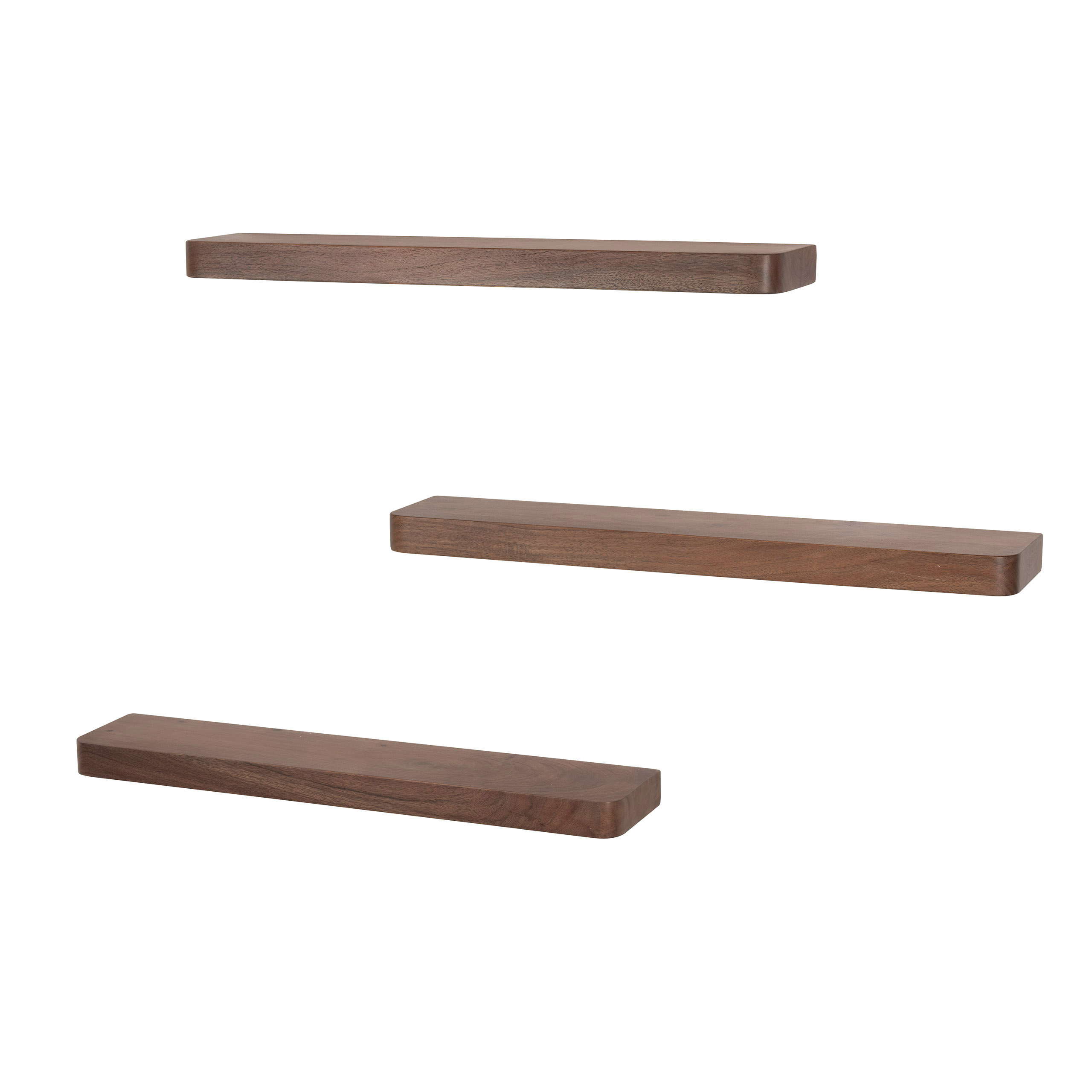 Estante de pared Carve 60 cm juego de 3 / Acacia maciza marrón - Zijlstra