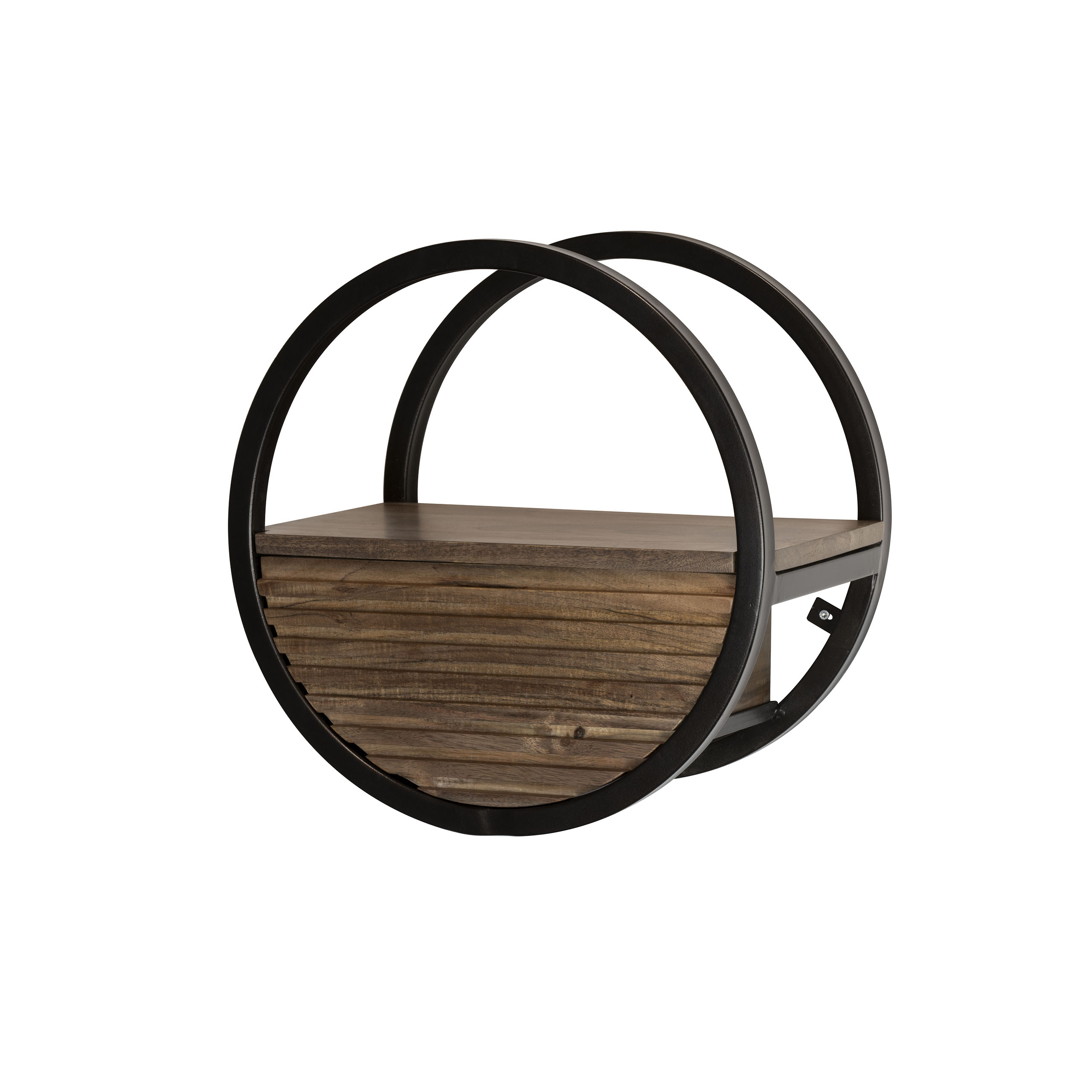 Wandboard Circular 1 Schublade Ø40cm / Massives Akazienholz braun - Zijlstra