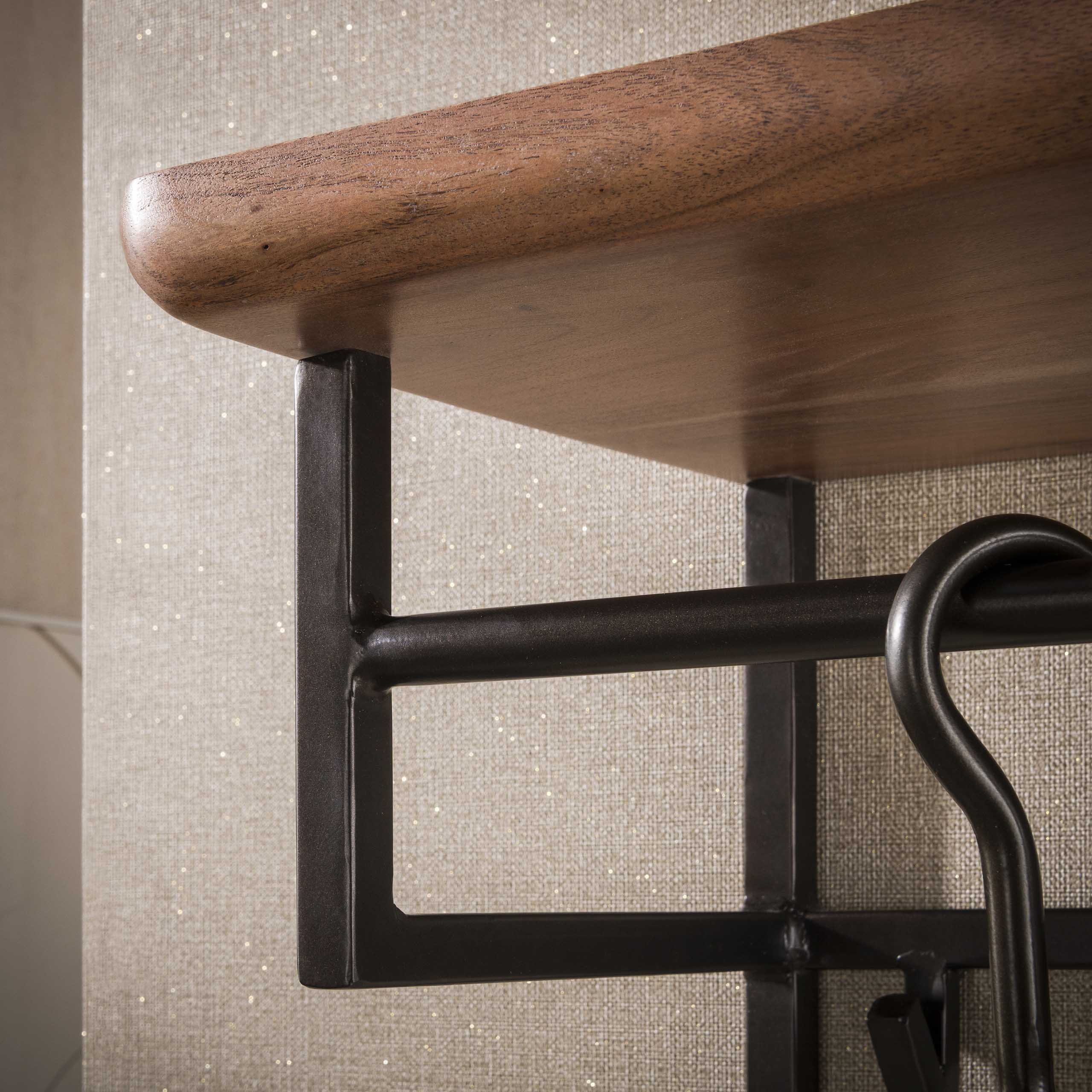 Kapstok Edge Curve hoog 12 haken / Massief acacia bruin - Zijlstra