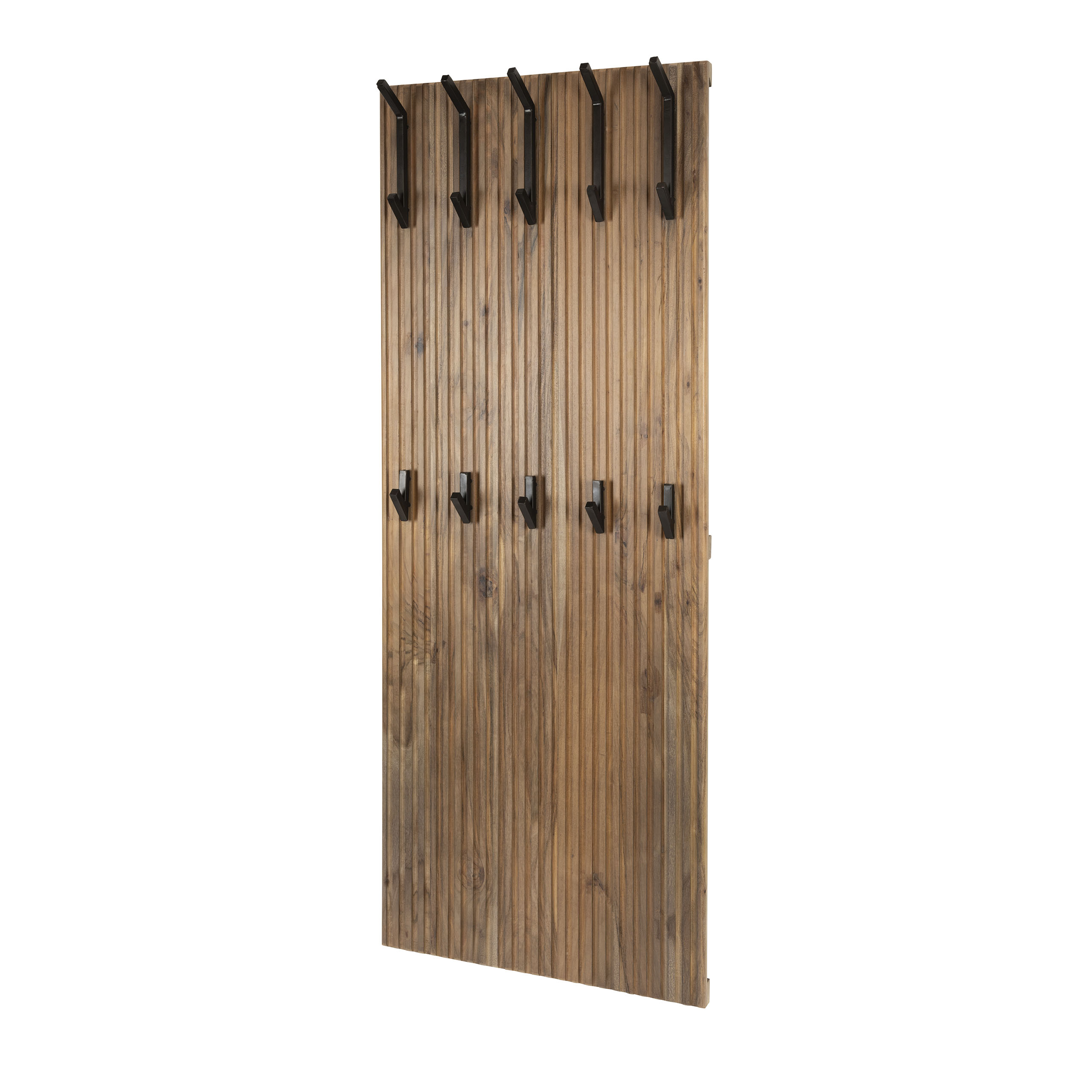 Perchero Panel alto 10 ganchos / Acacia maciza marrón - Zijlstra