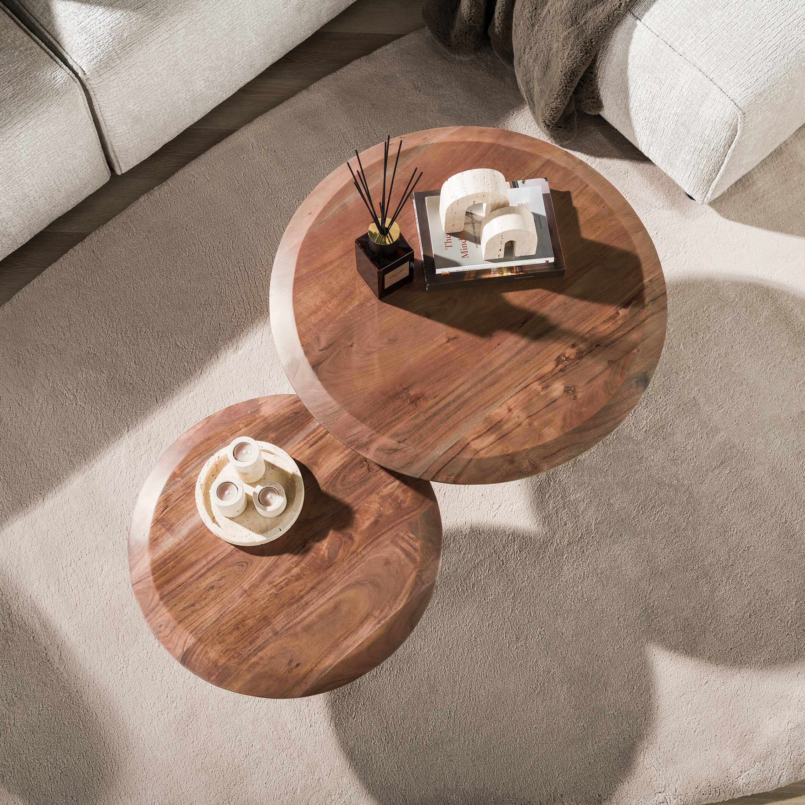 Salontafel Rona set van 2 / Massief acacia bruin - Zijlstra