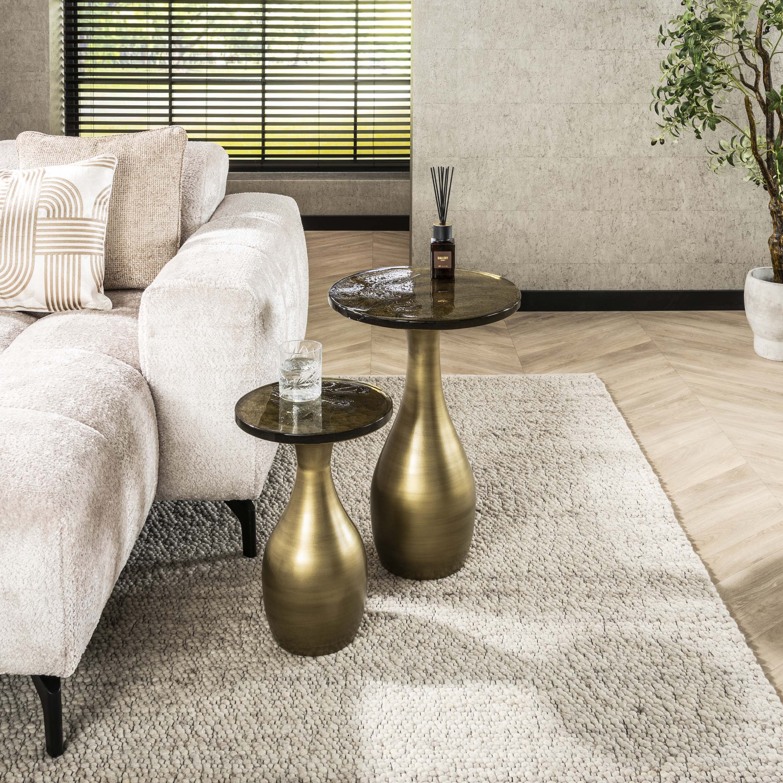 Beistelltisch Eclipse Drop S / Antik Gold