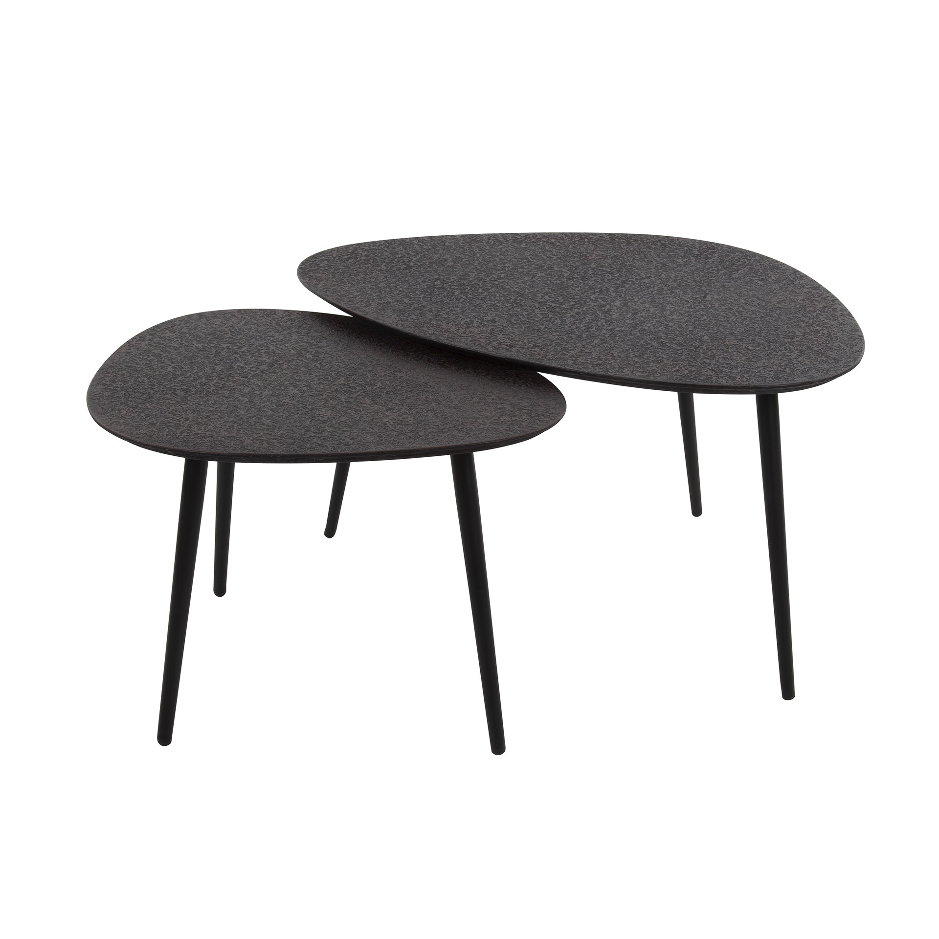 Salontafel Metallic organisch set van 2 / Grijs - Zijlstra