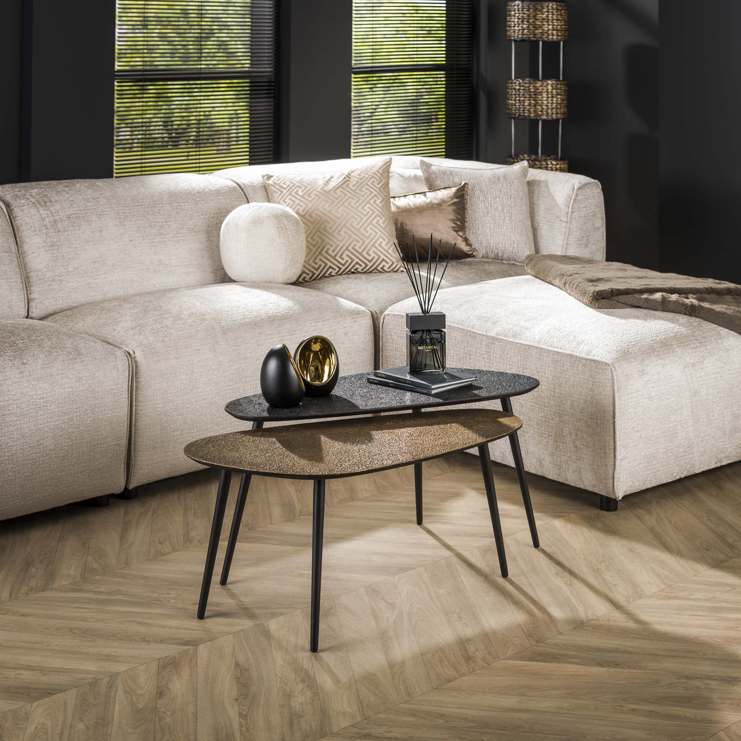 Salontafel Metallic niervormig set van 2 / Grijs - Zijlstra