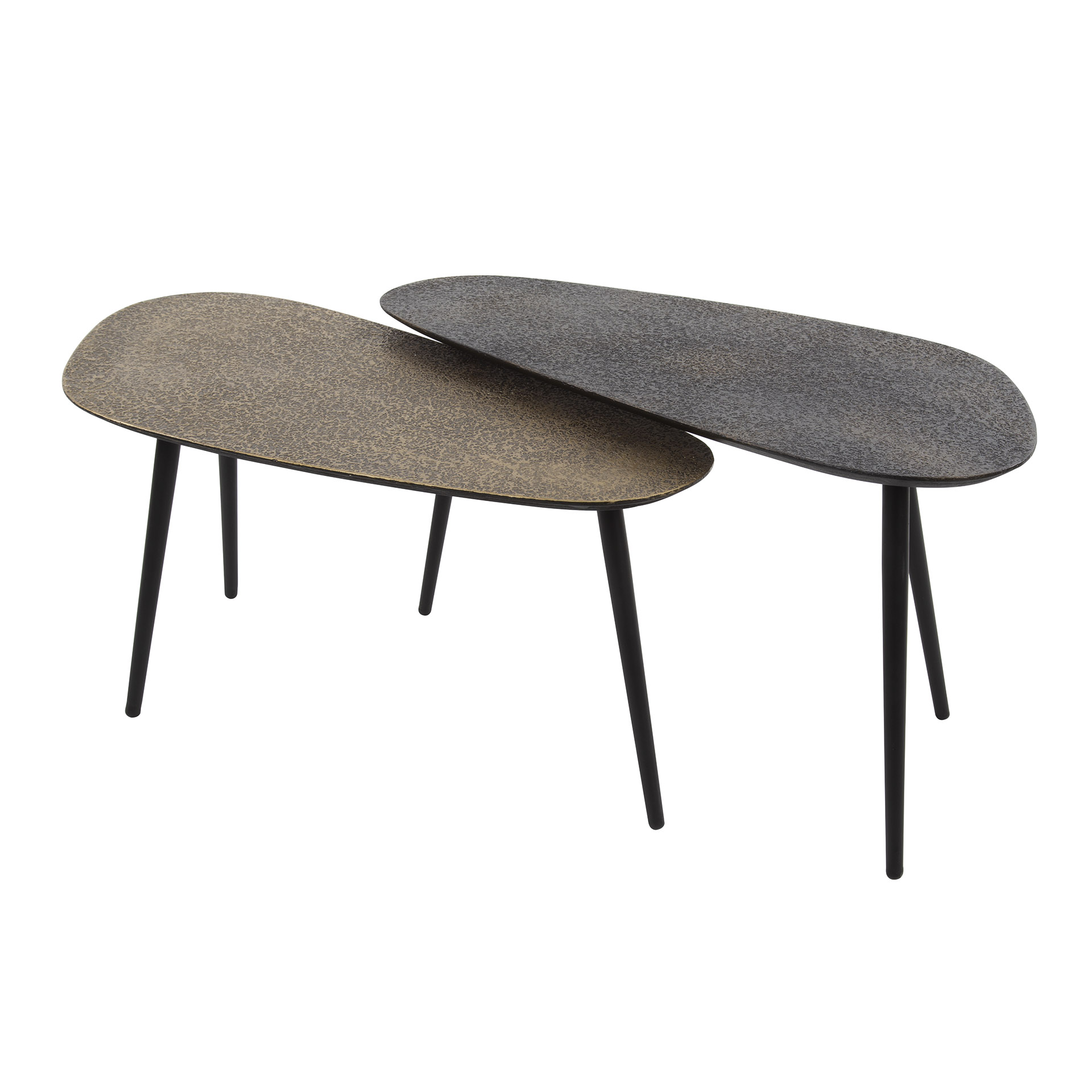 Couchtisch-Set Metallic niervormig, 2-delig, Grijs - Zijlstra