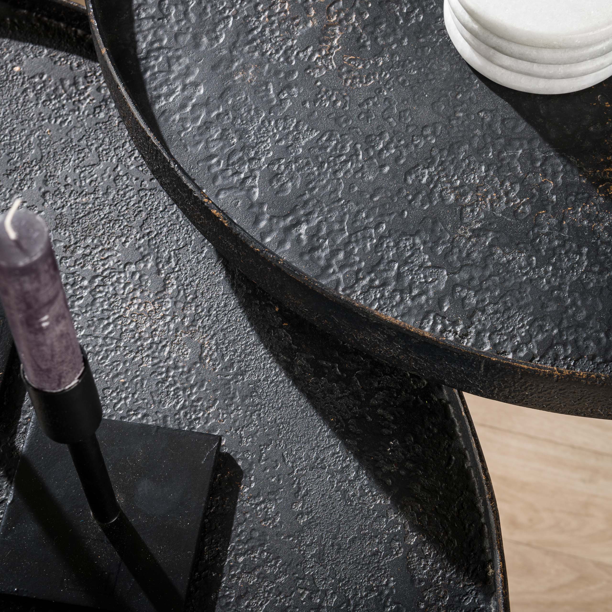 Salontafel Metallic rond set van 2 / Grijs - Zijlstra