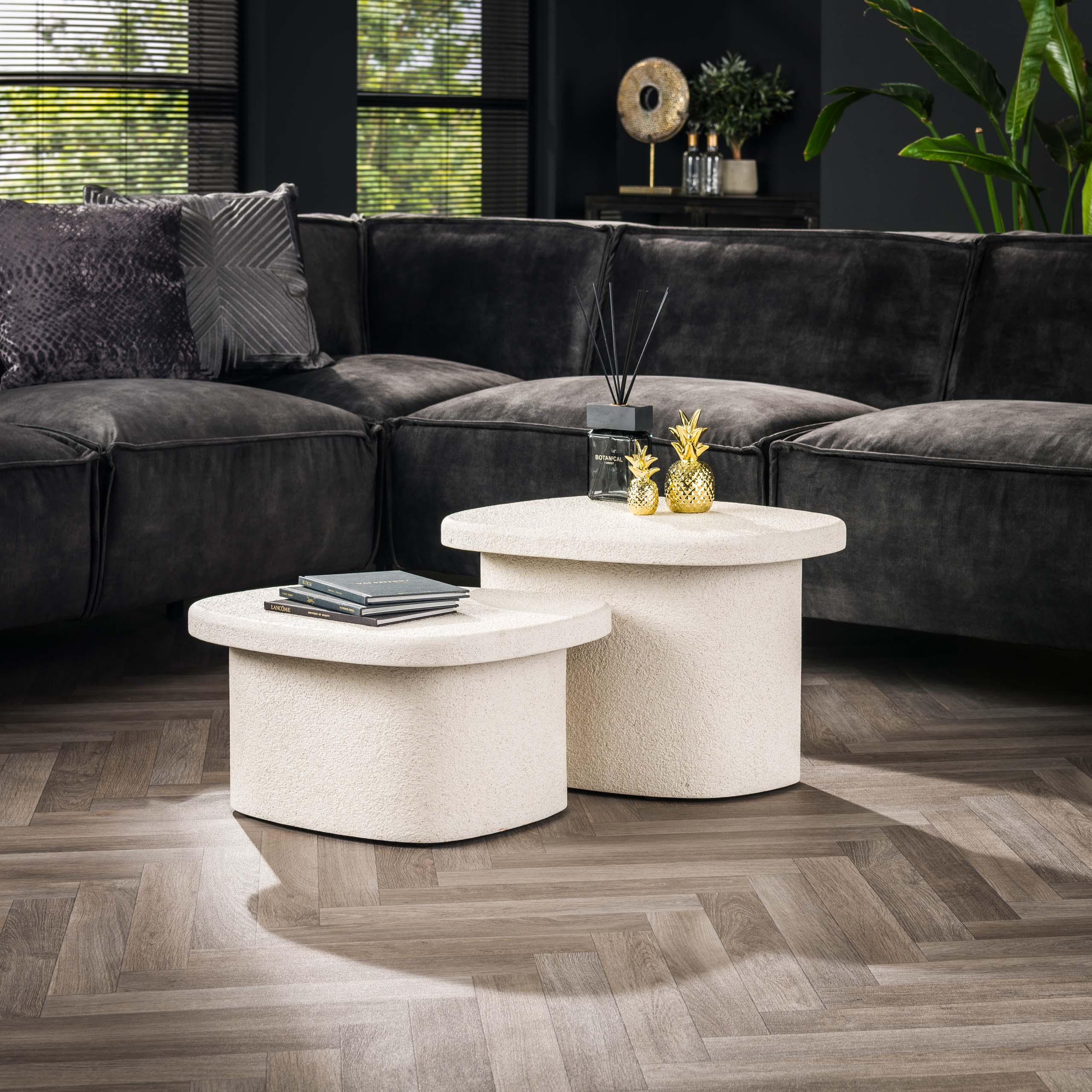 Salontafel Stone organisch set van 2 / Marmer composiet - Zijlstra