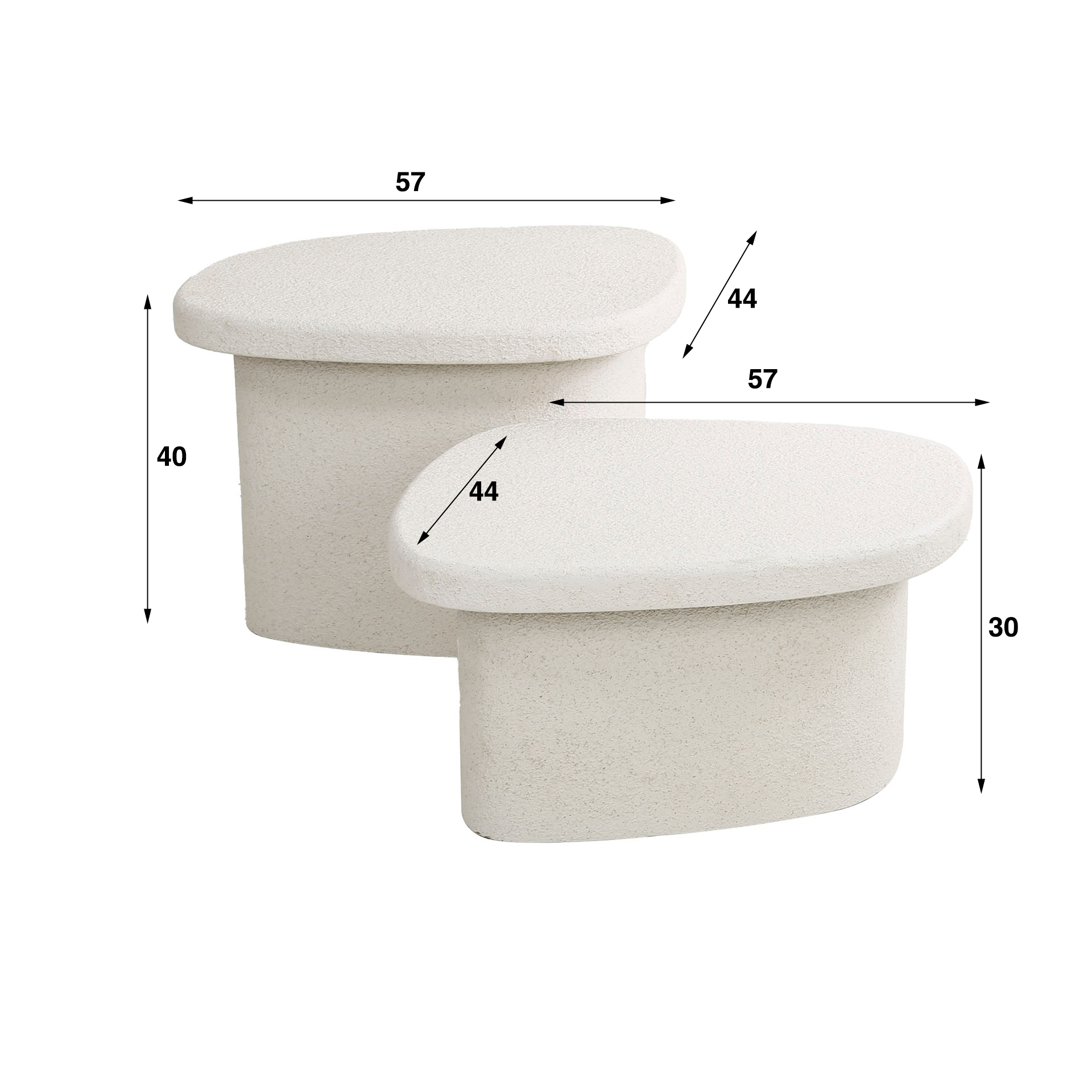 Mesa de centro Stone orgánica, set de 2 / Mármol compuesto - Zijlstra
