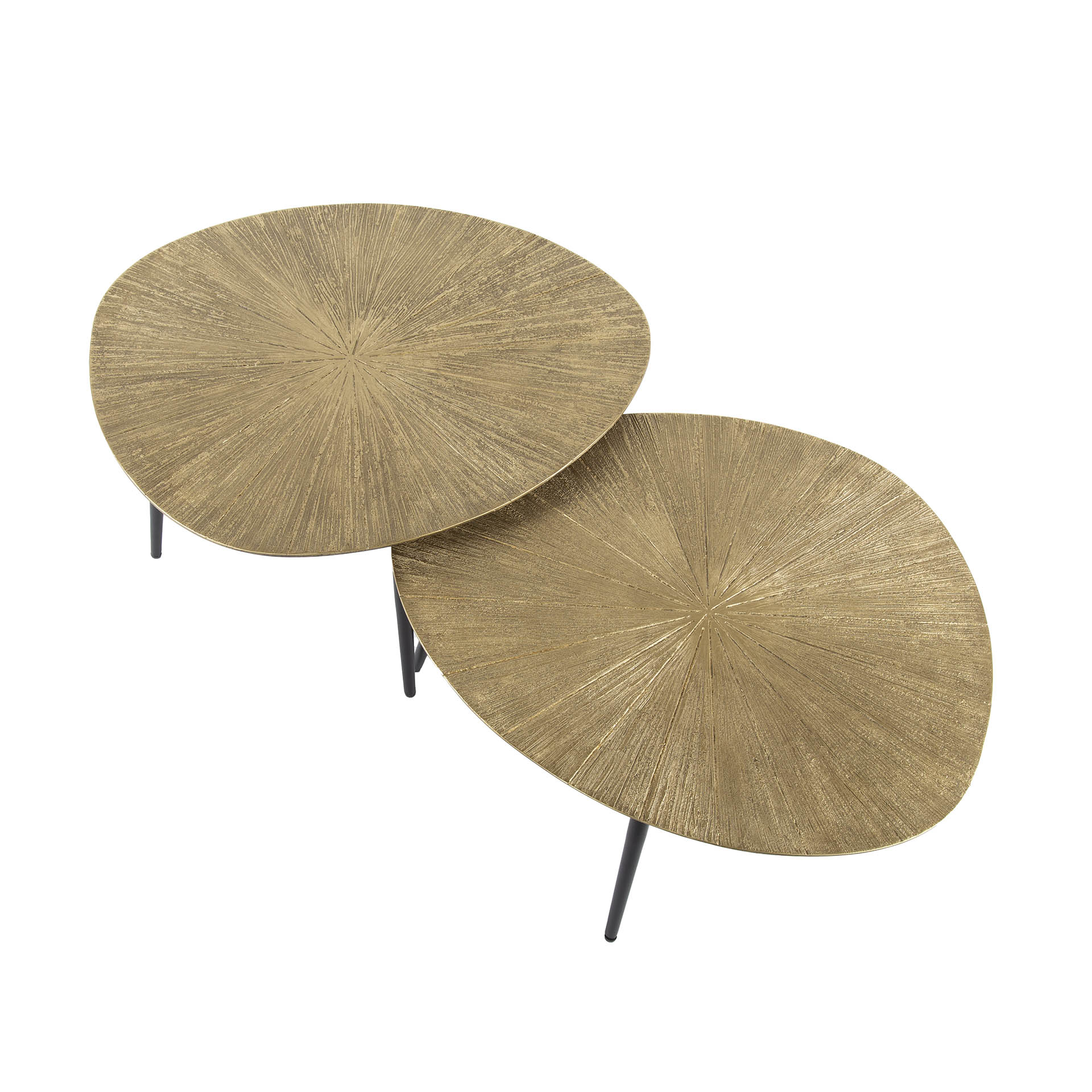 Organisches Couchtisch-Set Ray (2-teilig) in Ray Antikgold (Ray antiek Gold) - Emmo Design