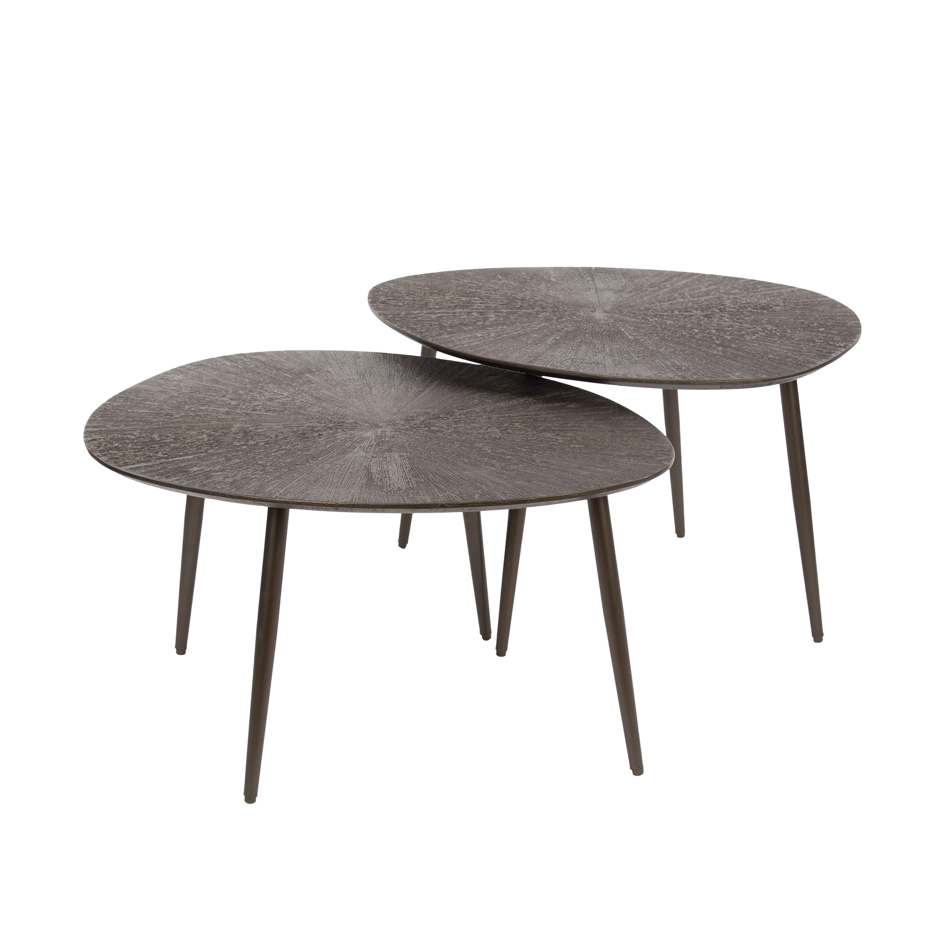 Salontafel Brown Ray leaf set van 2 / Donkerbruin brons - Zijlstra