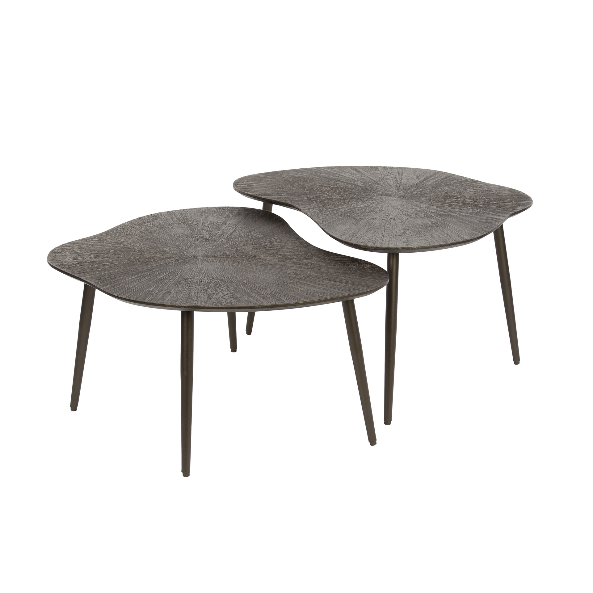 Salontafel Brown Ray organisch set van 2 / Donkerbruin brons - Zijlstra