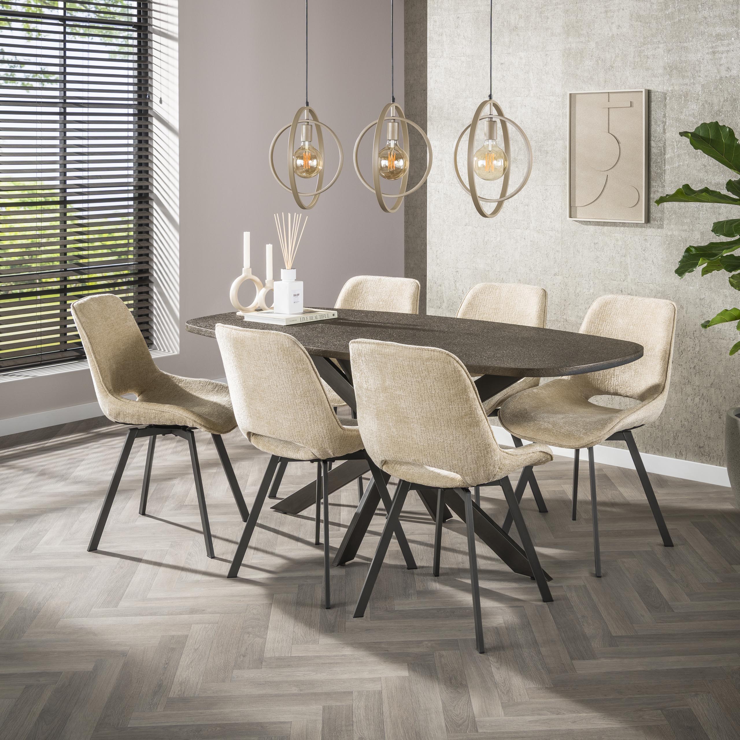 Dining table Bronvik Danish oval 180cm in bronze liquid metal (Brons liquid metal) - Emmo Design