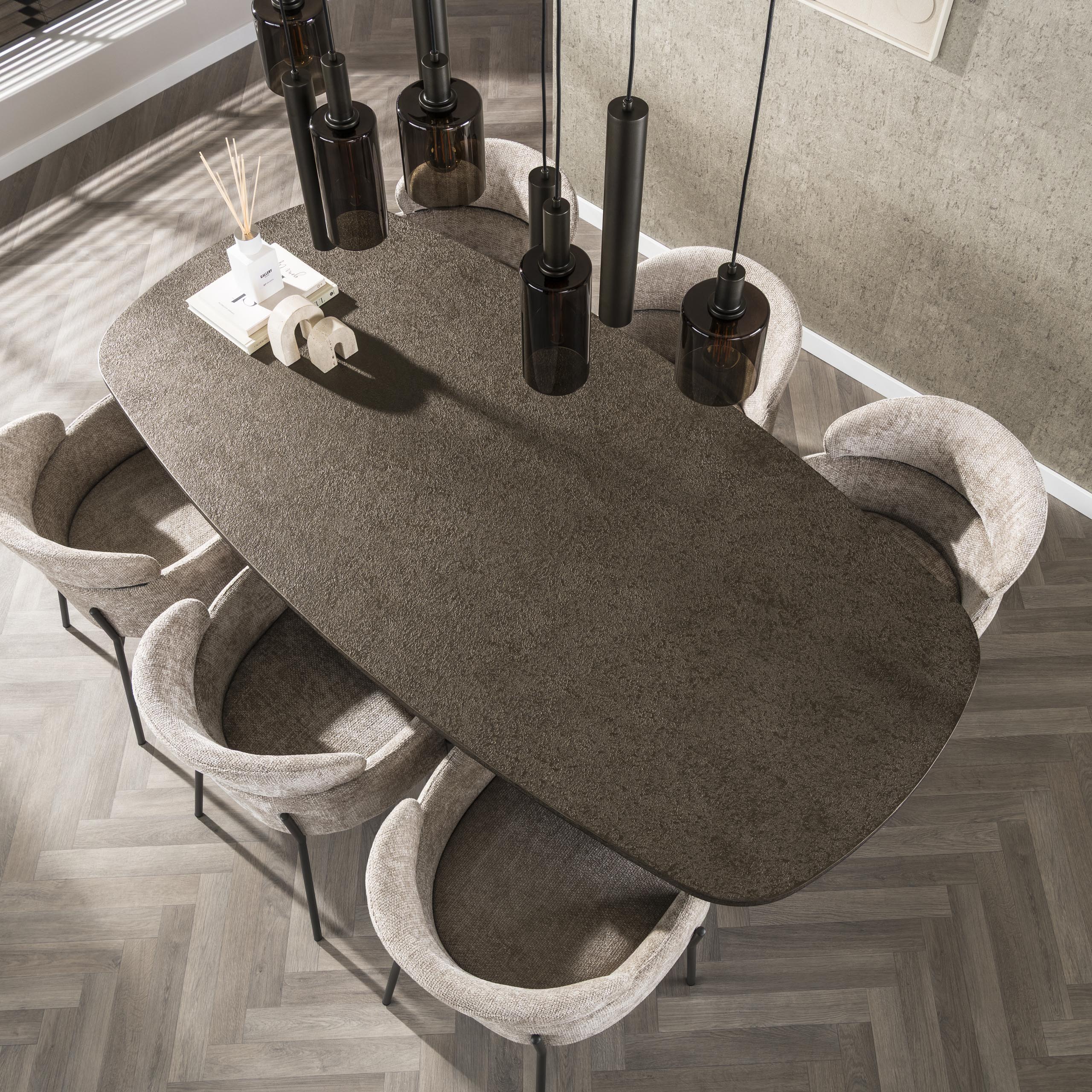 Eettafel Bronvik deens ovaal 180cm / Brons liquid metal - Zijlstra