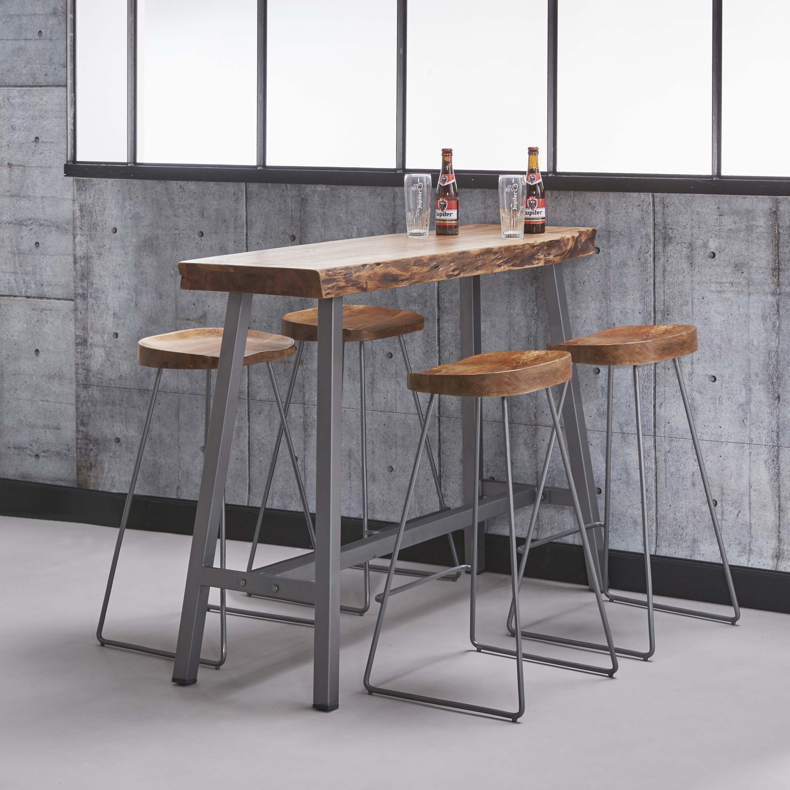Barstoel Wooden Seat verpakt per 4 / Massief acacia - Zijlstra