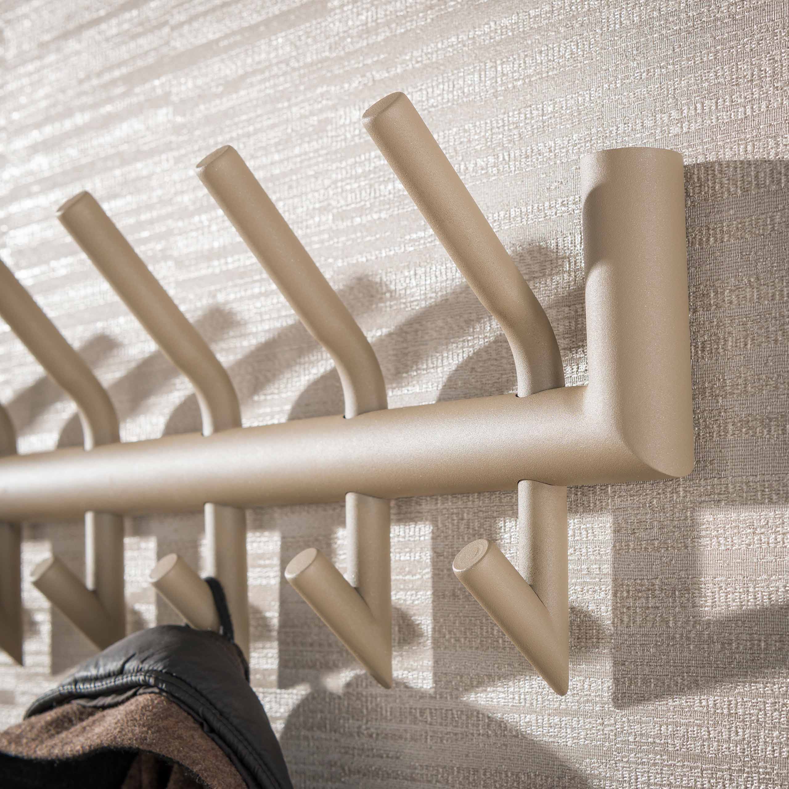 Kapstok Tubo 2x6 haken / Beige - Zijlstra