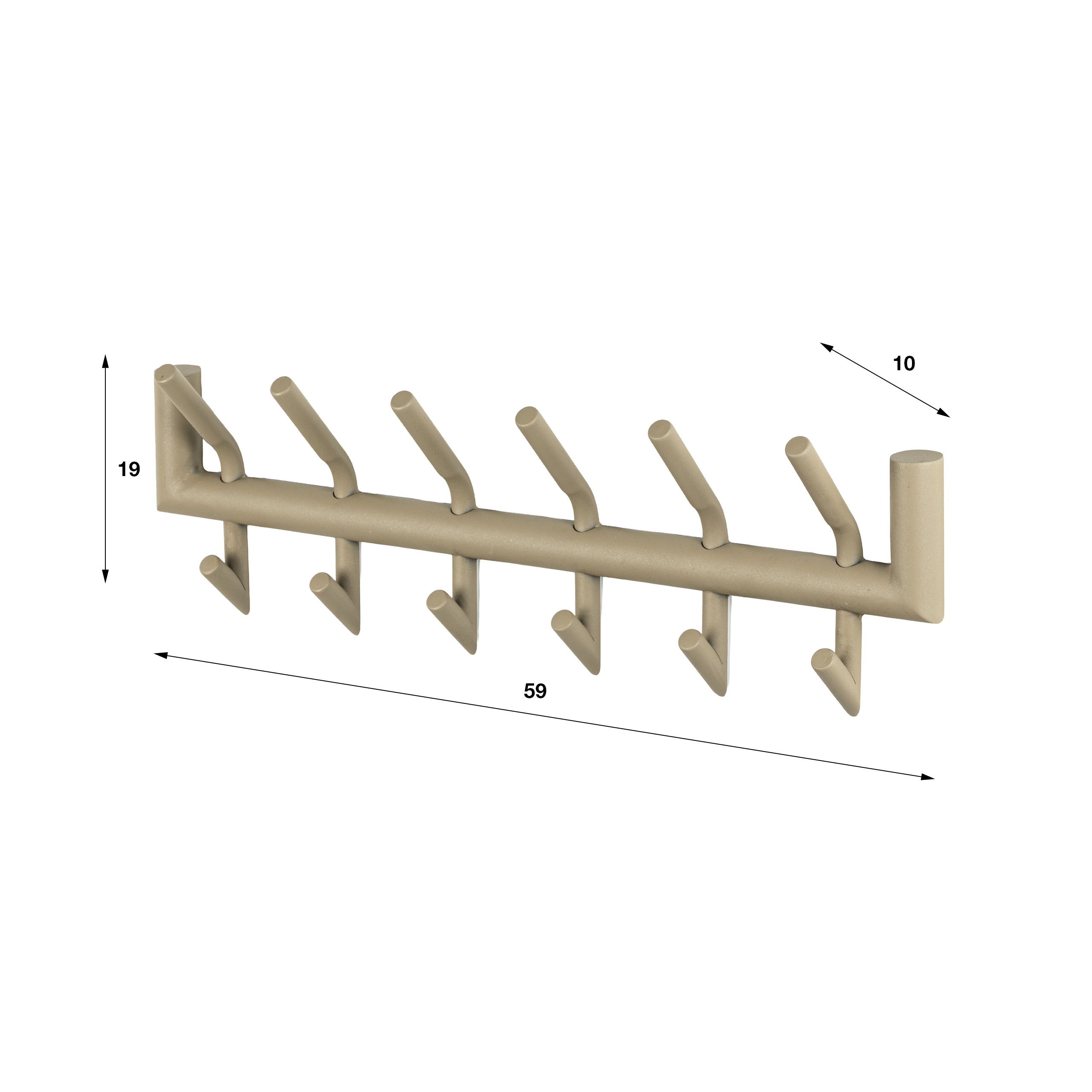 Perchero Tubo 2x6 ganchos / Beige - Zijlstra