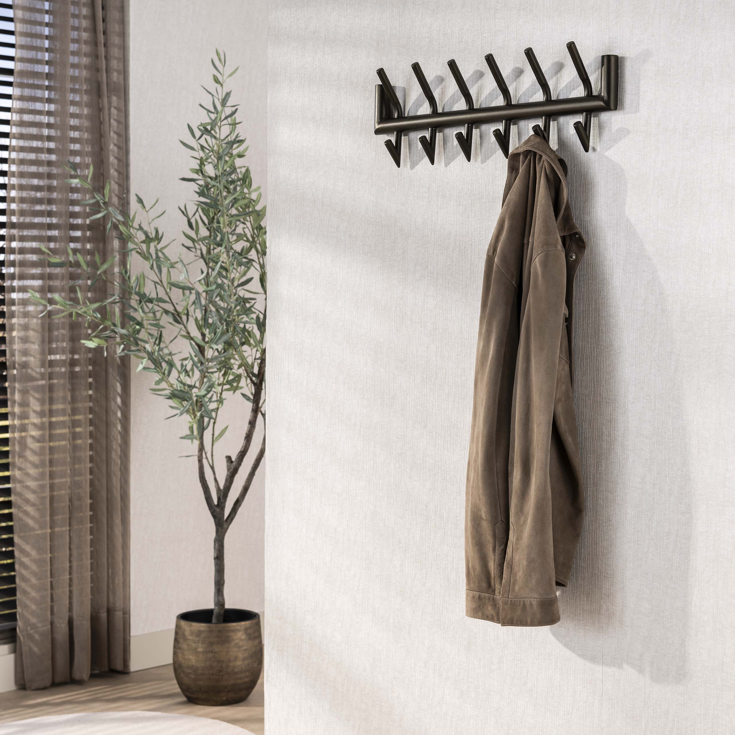 Kapstok Tubo 2x6 haken / Drift brown - Zijlstra