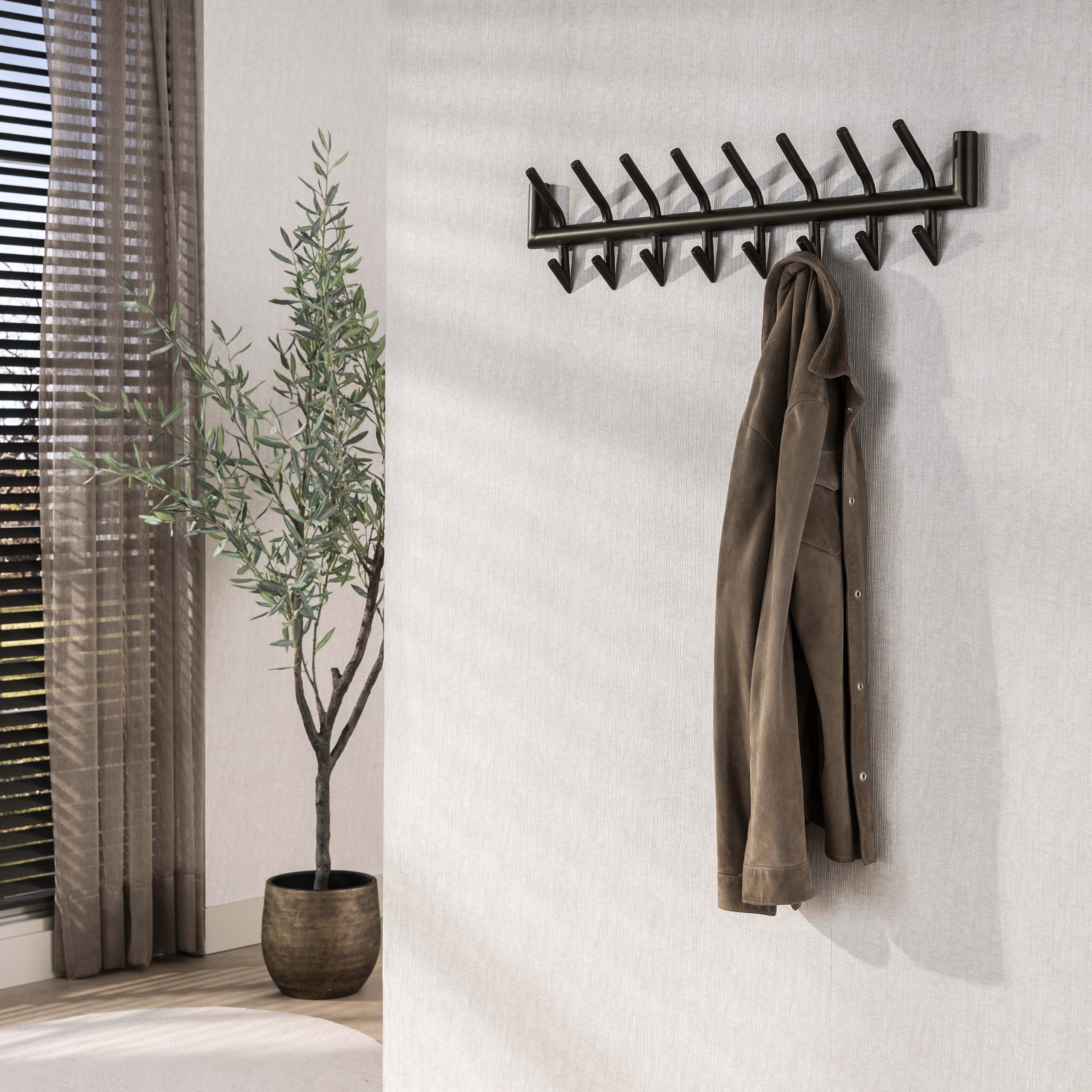 Tubo Coat Rack 2x6 Hooks / Drift Brown - Zijlstra