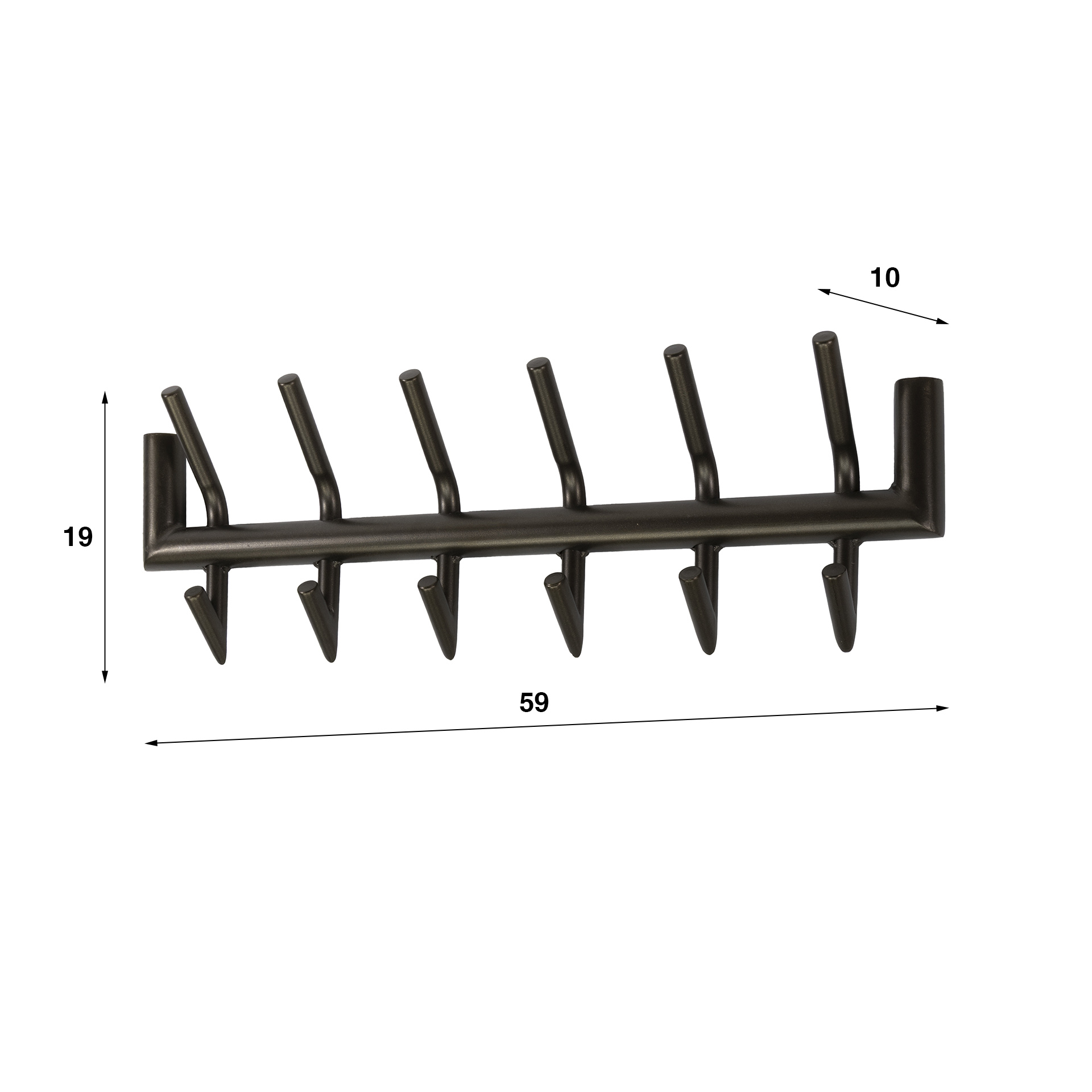 Tubo Coat Rack 2x6 Hooks / Drift Brown - Zijlstra