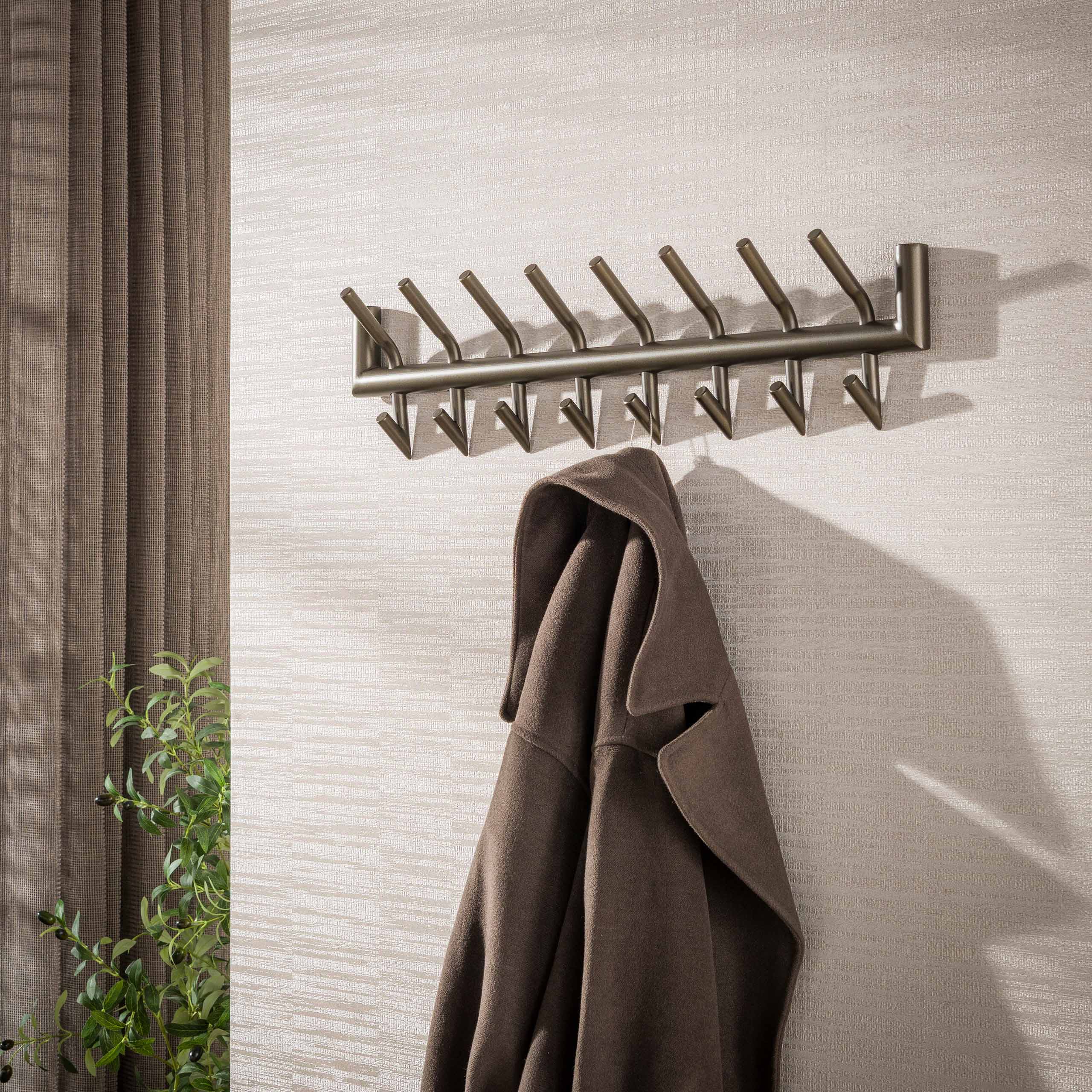 Tubo Coat Rack 2x6 Hooks / Drift Brown - Zijlstra
