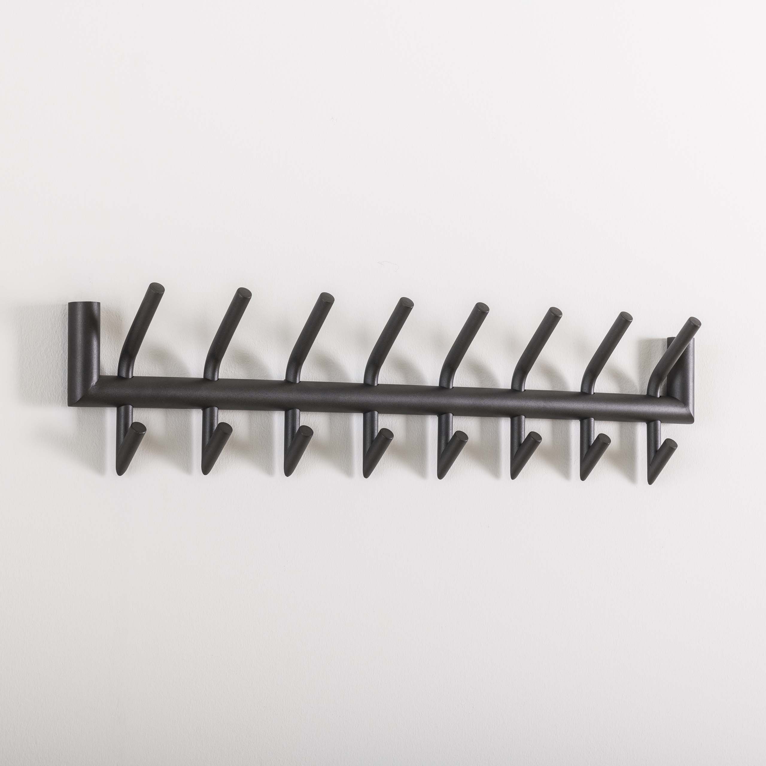 Kapstok Tubo 2x8 haken / Mat donkergrijs - Zijlstra