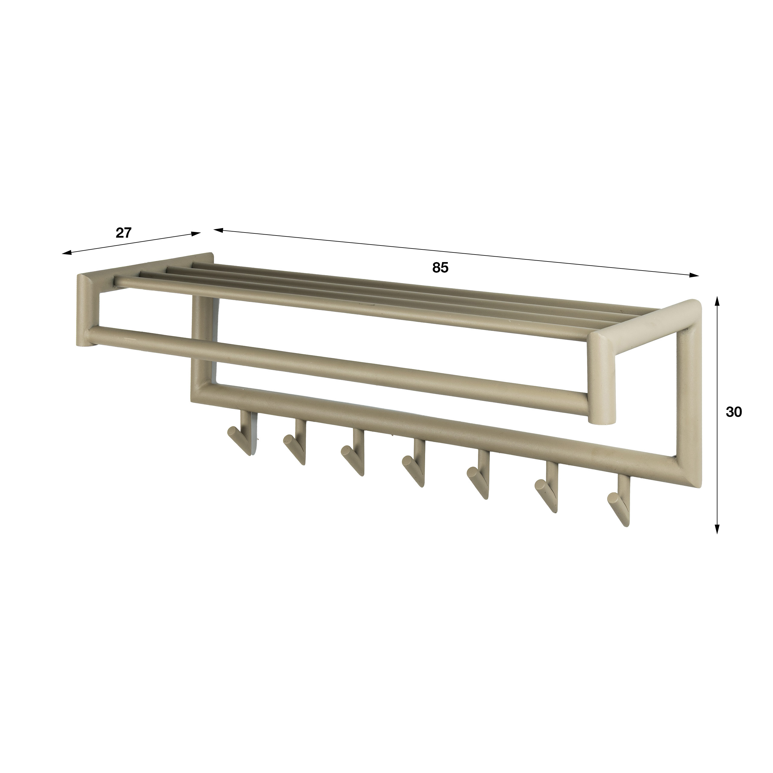 Garderobe Tubo 7 Haken in Beige - Emmo Design