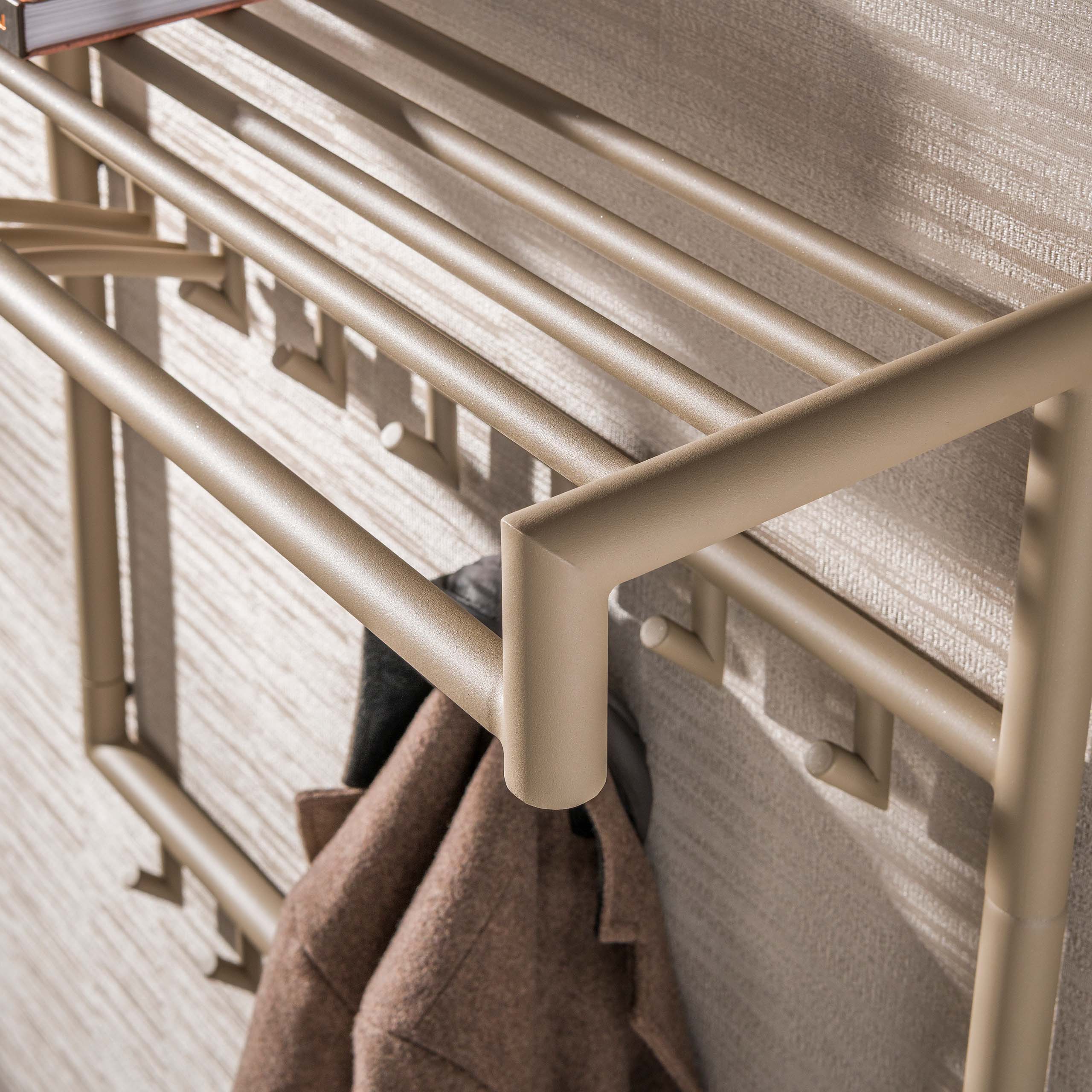 Kapstok Tubo hoog 2x7 haken / Beige - Zijlstra