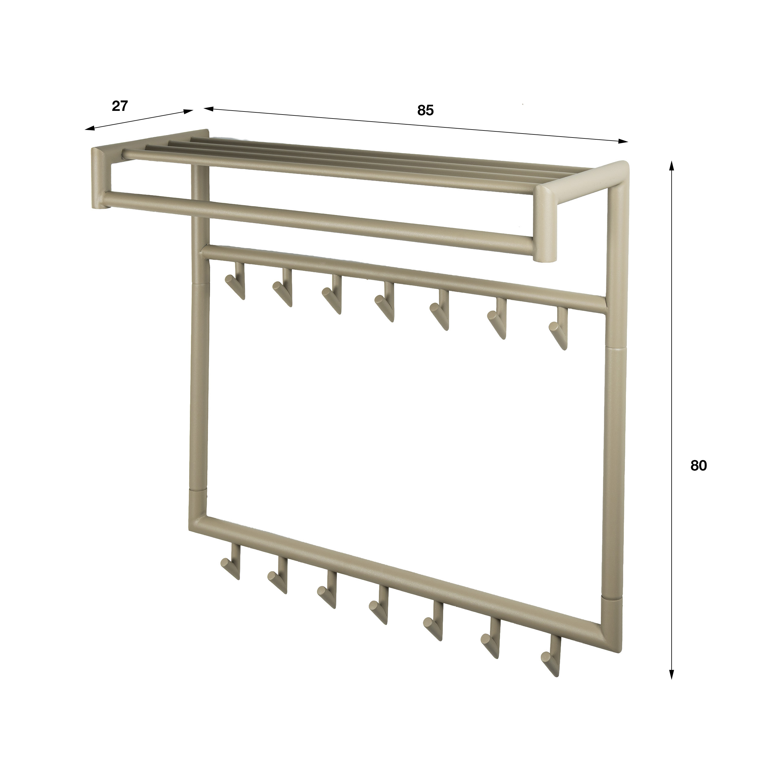 Perchero Tubo alto 2x7 ganchos / Beige - Zijlstra
