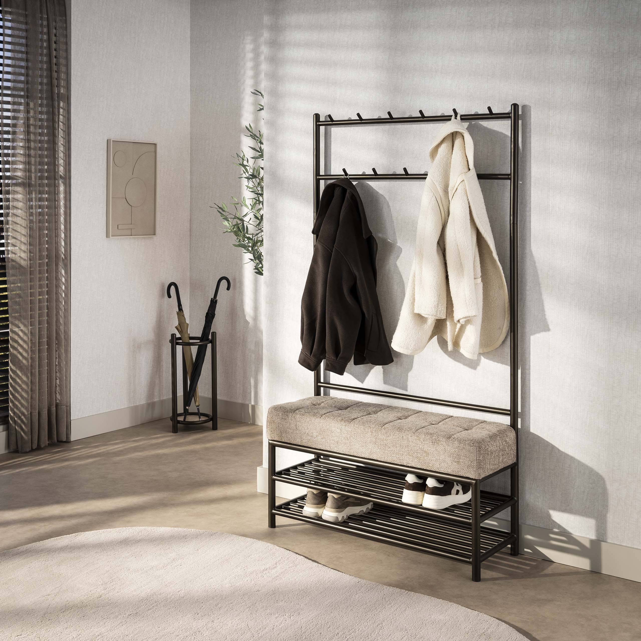 Garderobebank Luno 100cm / Drift brown - Zijlstra