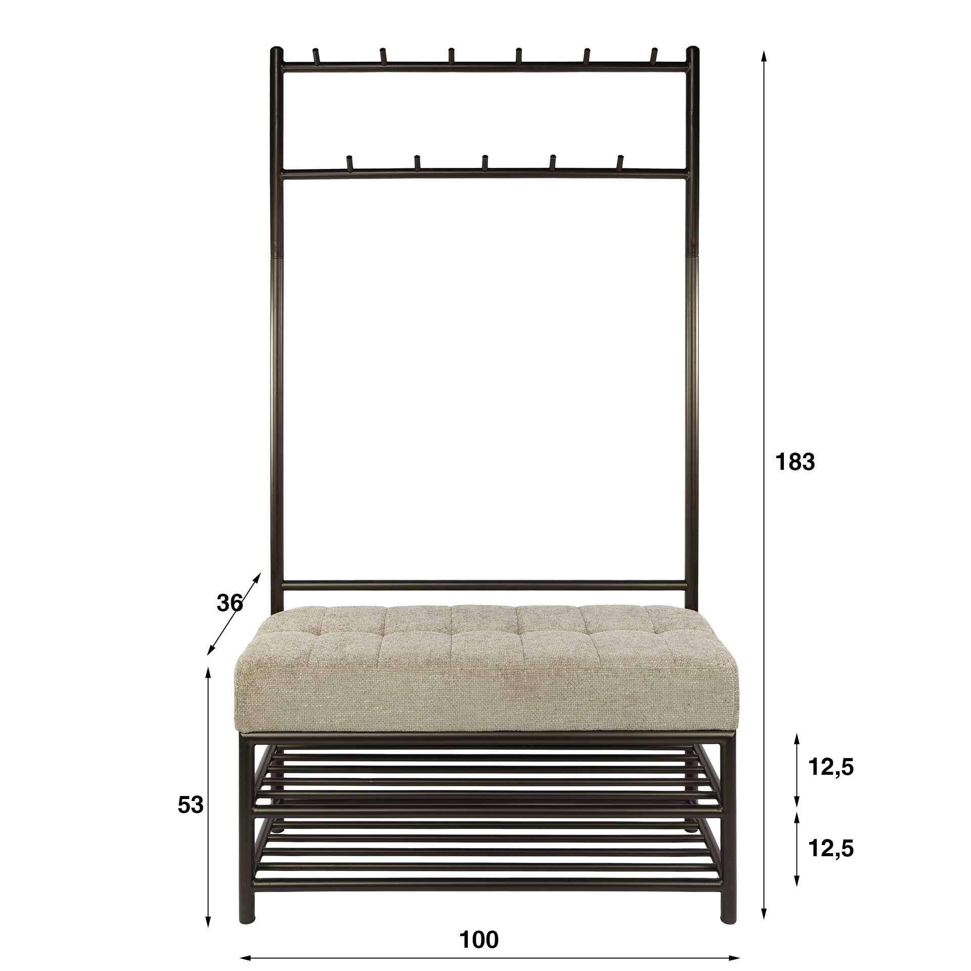 Banco recibidor Luno 100 cm / Drift brown - Zijlstra