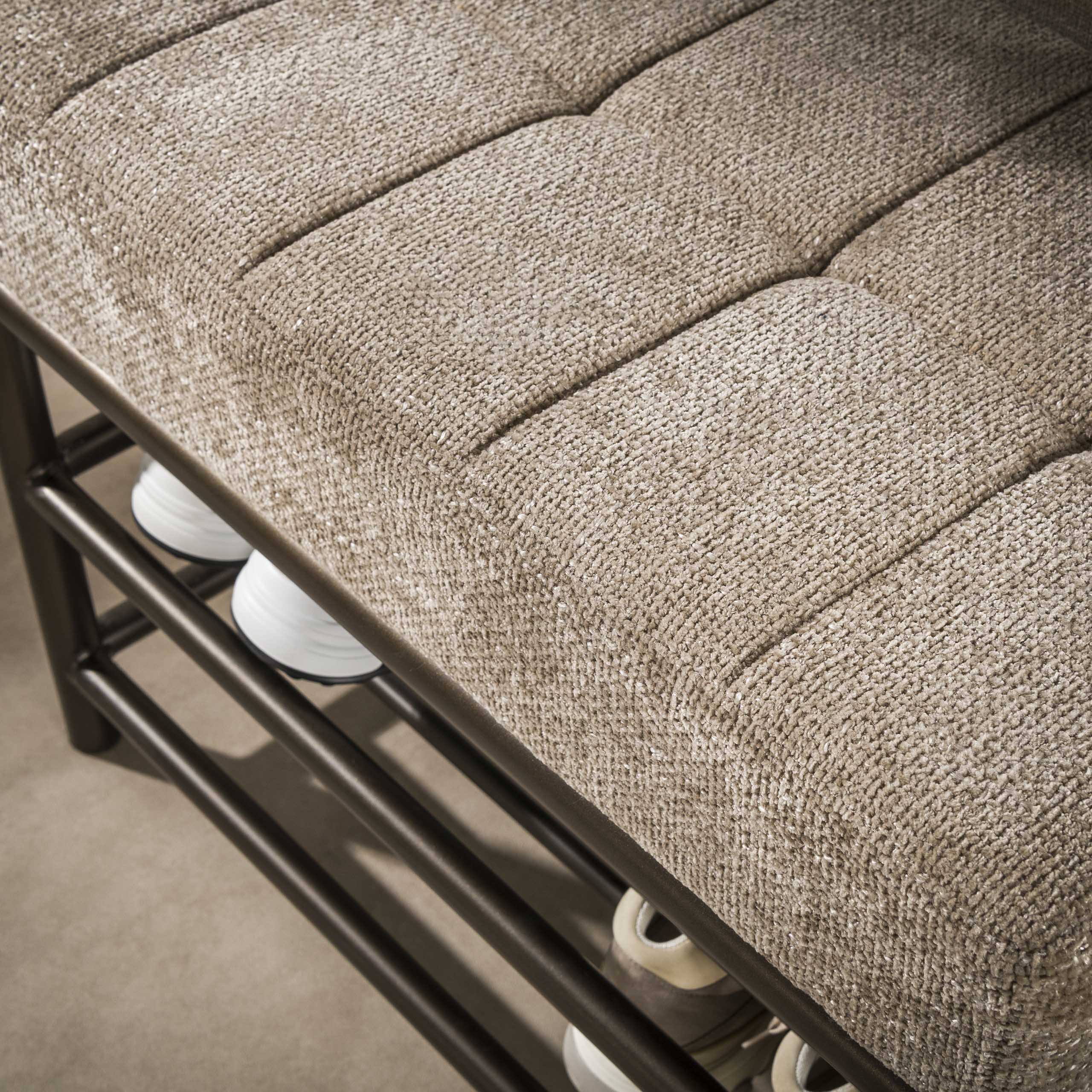 Garderobenbank Luno 100cm in Drift Brown - Emmo Design