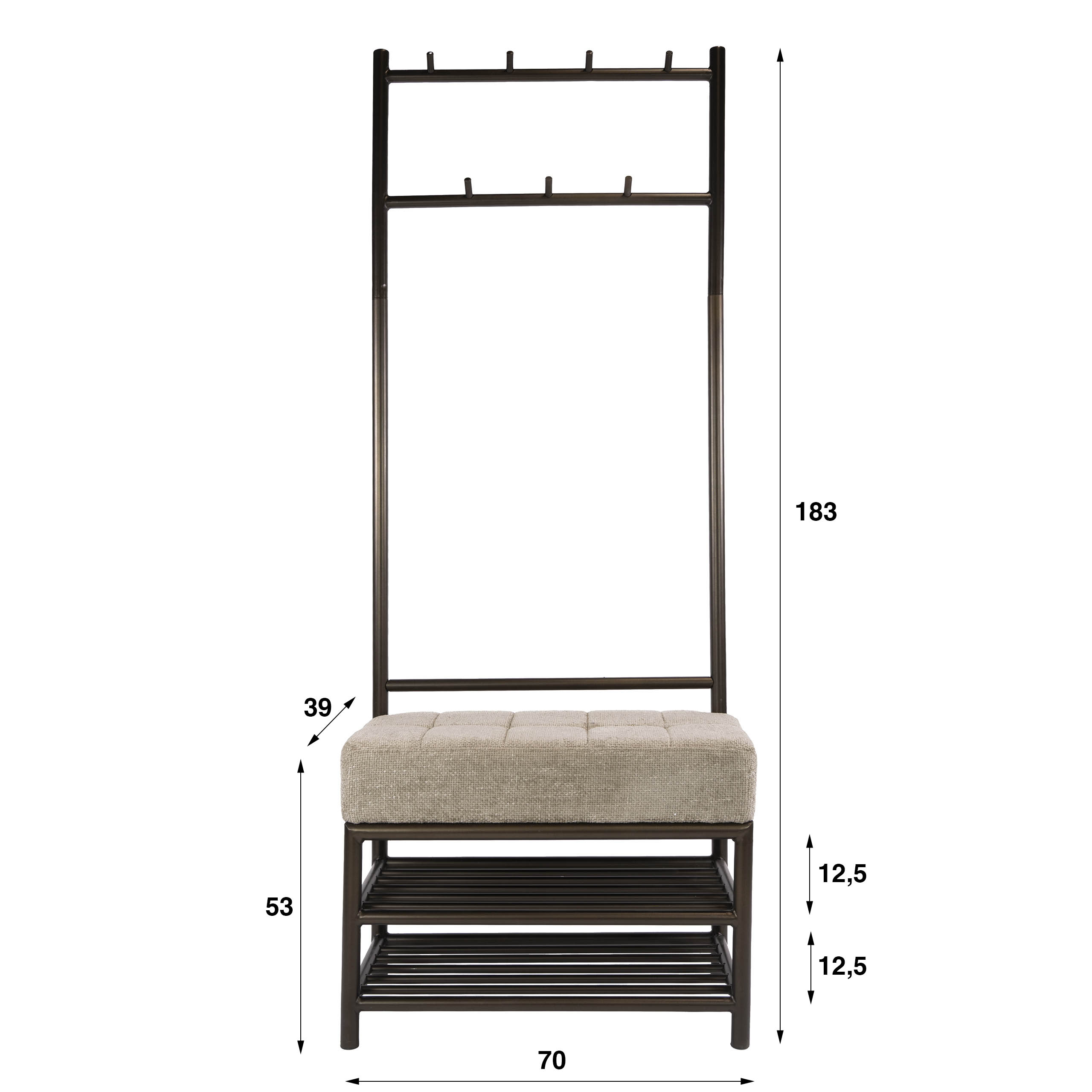 Banco recibidor Luno 100 cm / Drift brown - Zijlstra