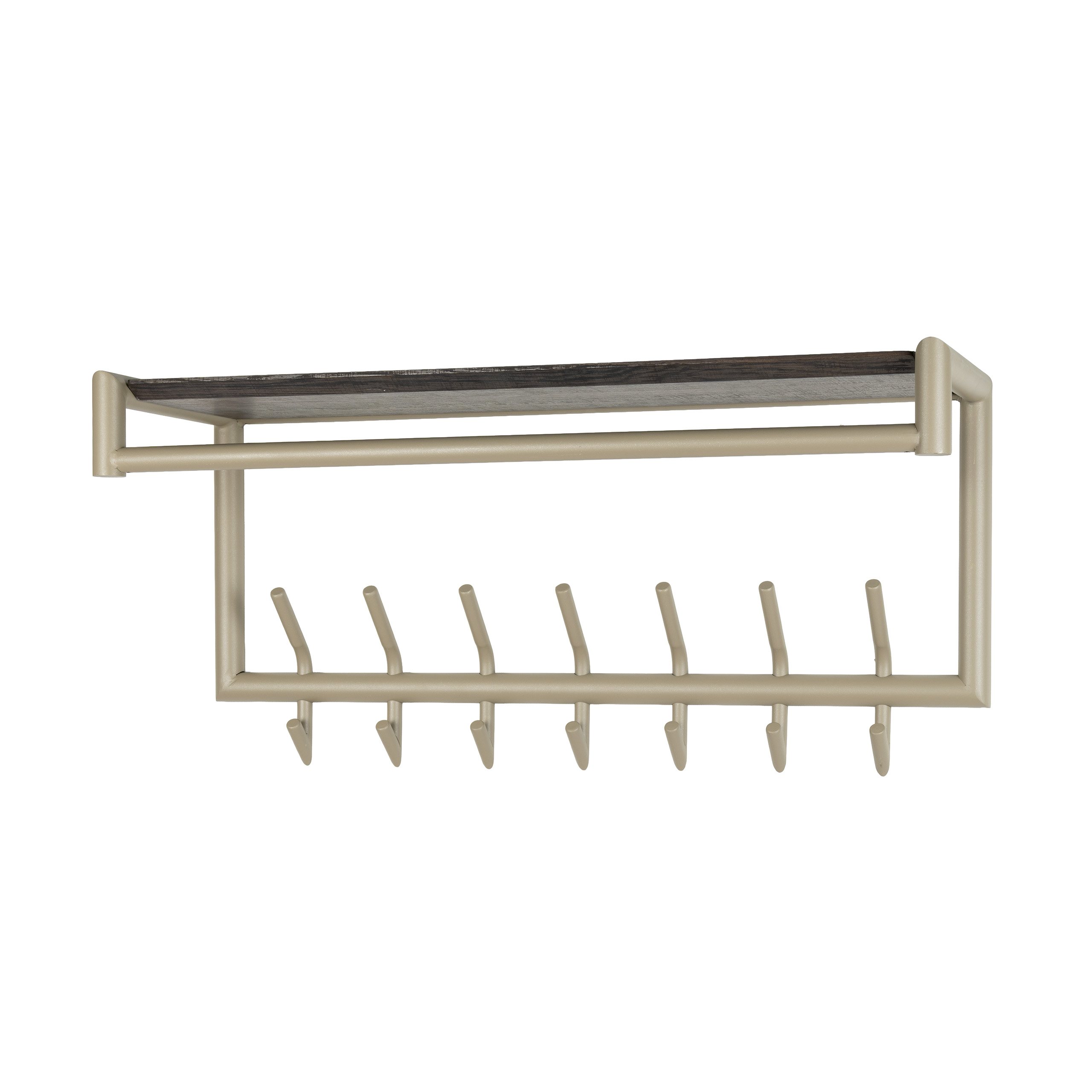 Perchero Terra con barra y estante para sombreros 2x7 ganchos / Beige - Zijlstra