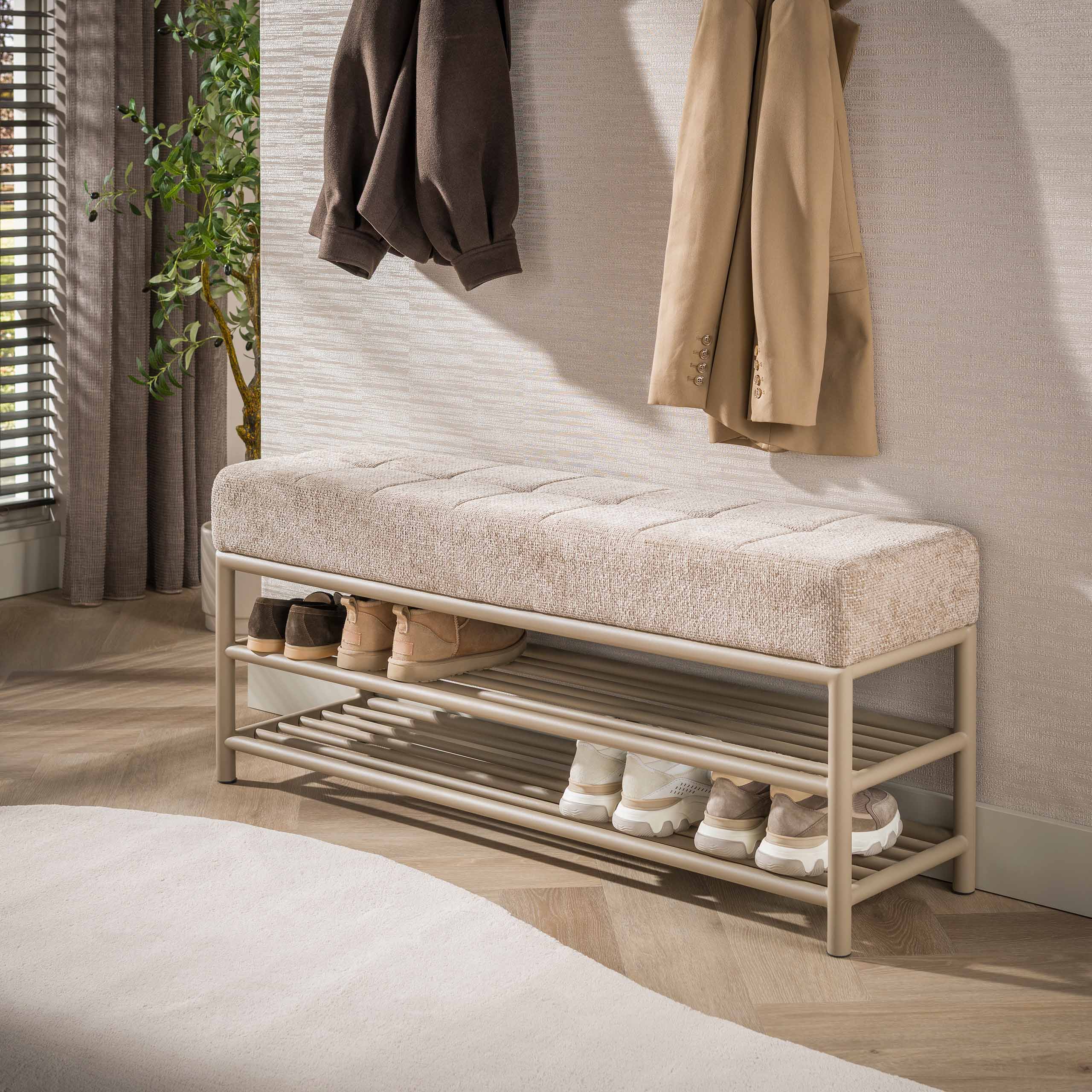 Shoe Bench Terra 125cm / Beige - Zijlstra