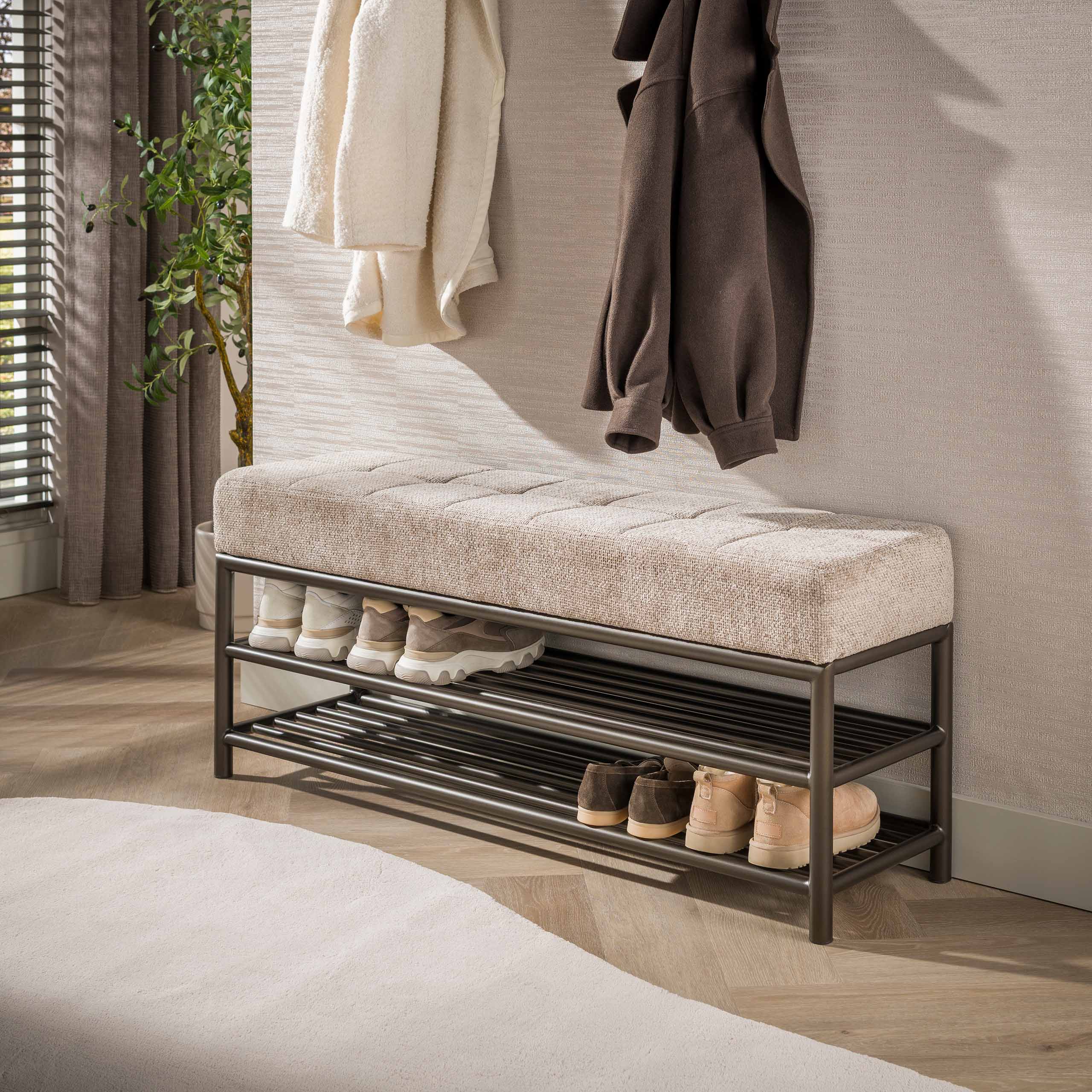 Shoe Bench Terra 125cm / Drift brown - Zijlstra