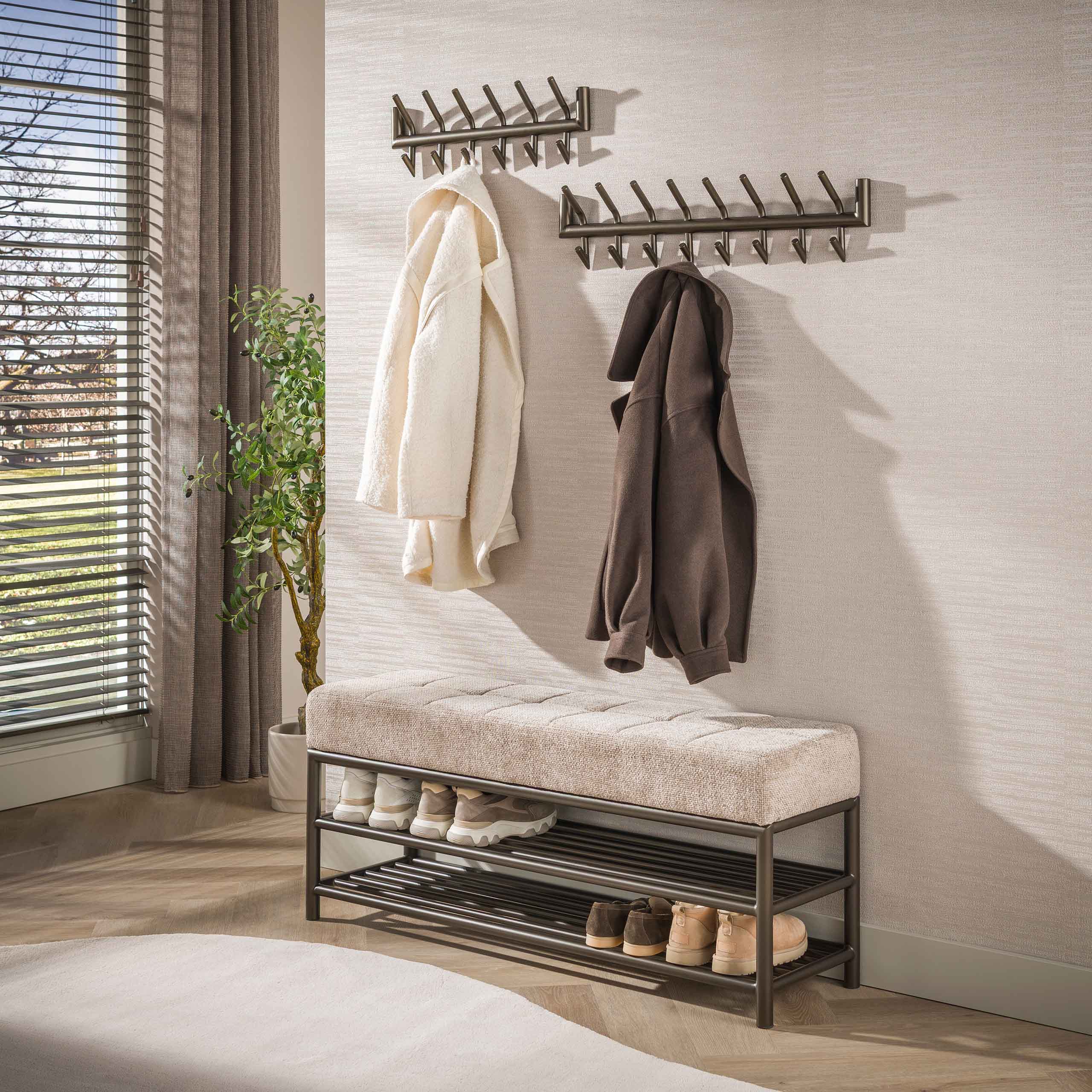 Shoe Bench Terra 125cm / Drift brown - Zijlstra