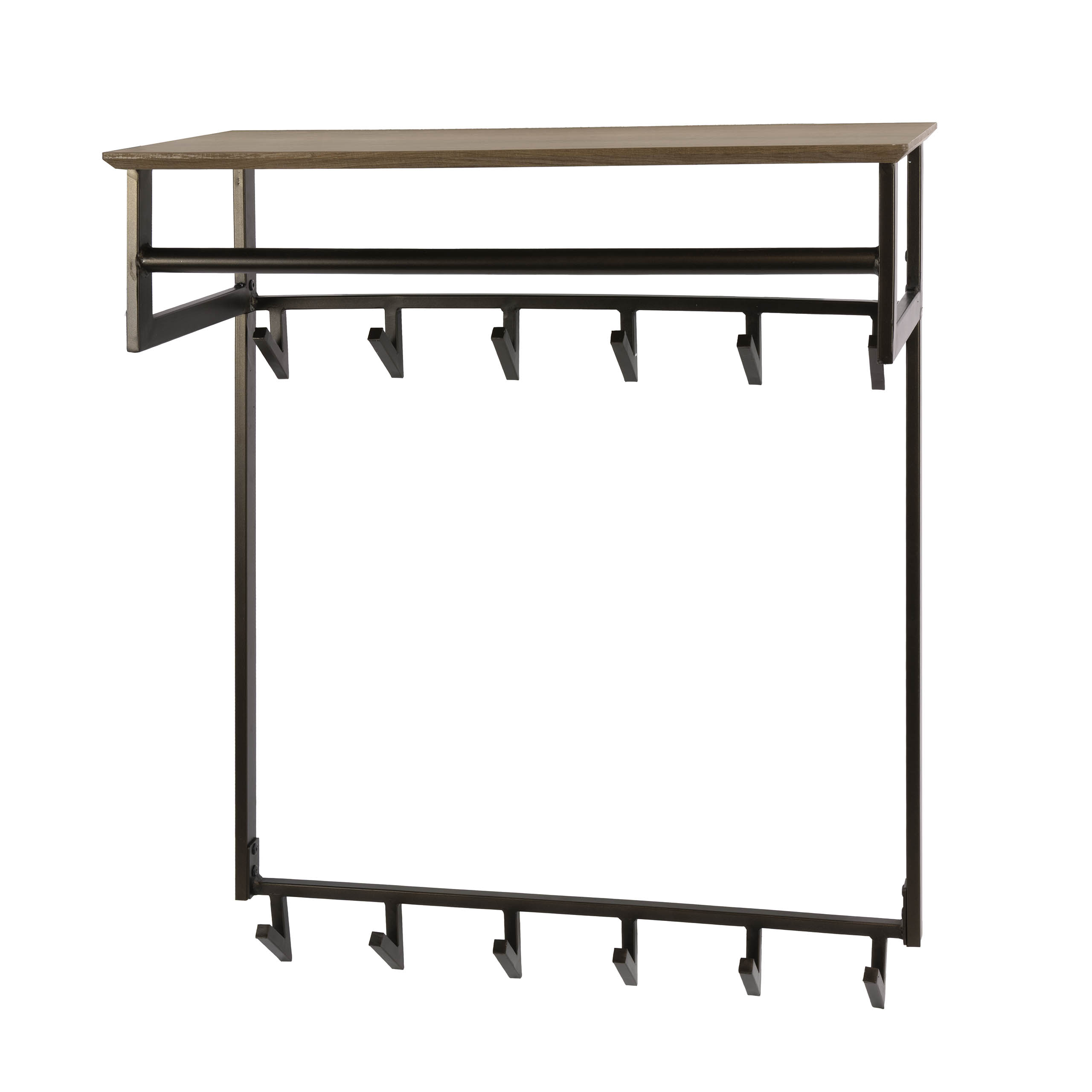 Coat rack Bruno tall 2x6 hooks / Drift brown - Zijlstra