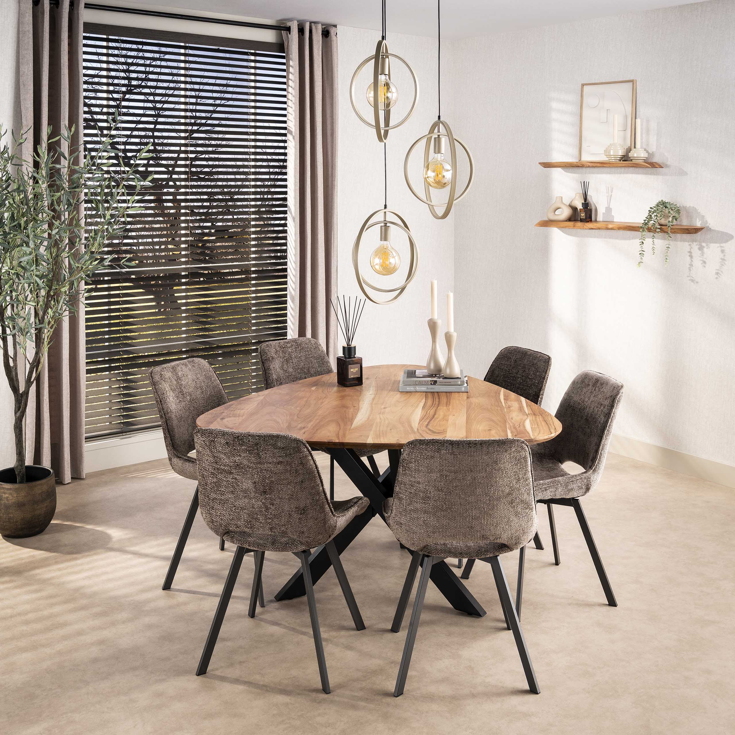 Stoel Swivel draaibaar verpakt per 4 / Hoven taupe - Zijlstra