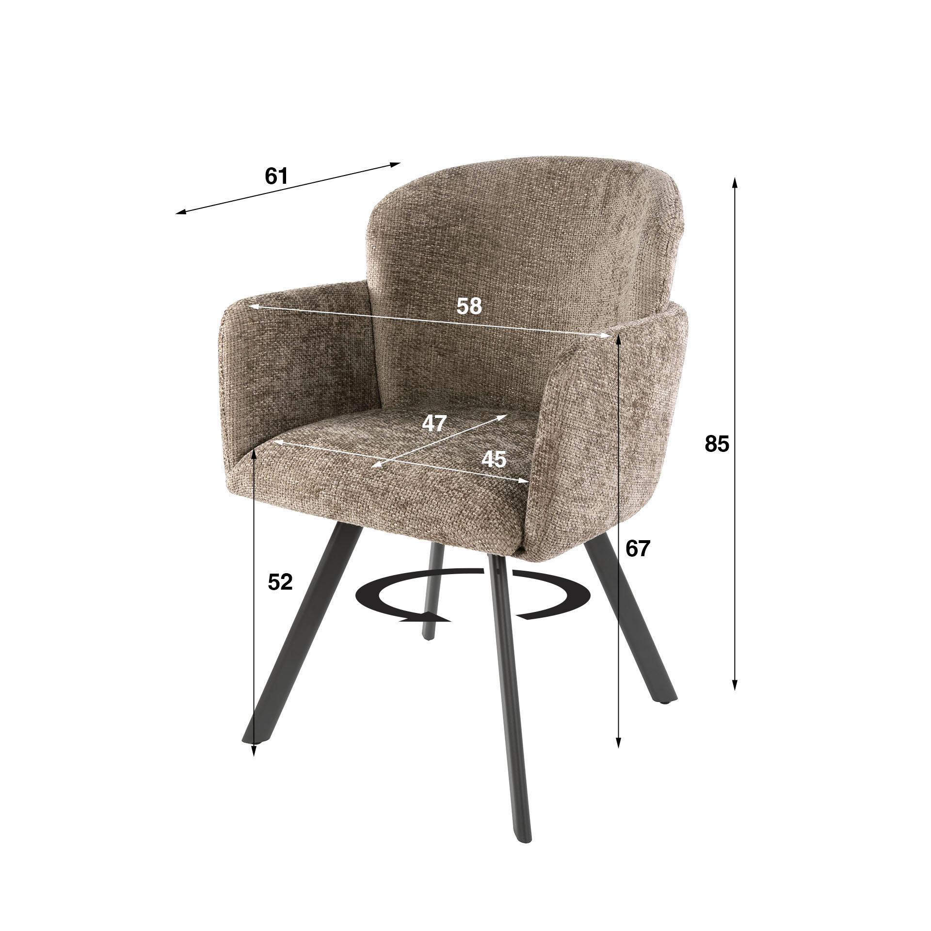 Armlehnstuhl Embrace drehbar 2er-Set / Hoven champagne - Zijlstra