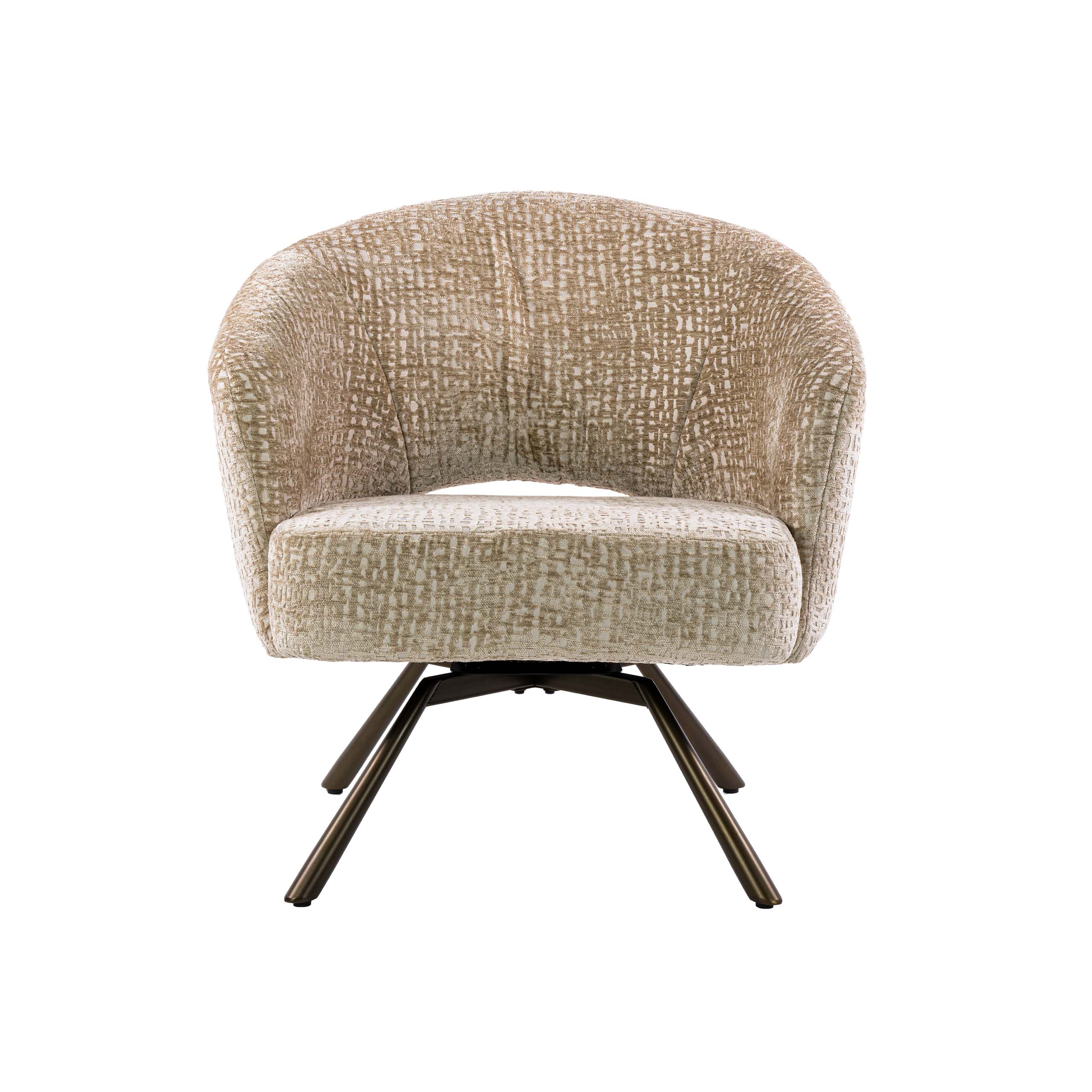 Sessel Salon Cross draaibaar in Monti Sand-Braun - Emmo Design