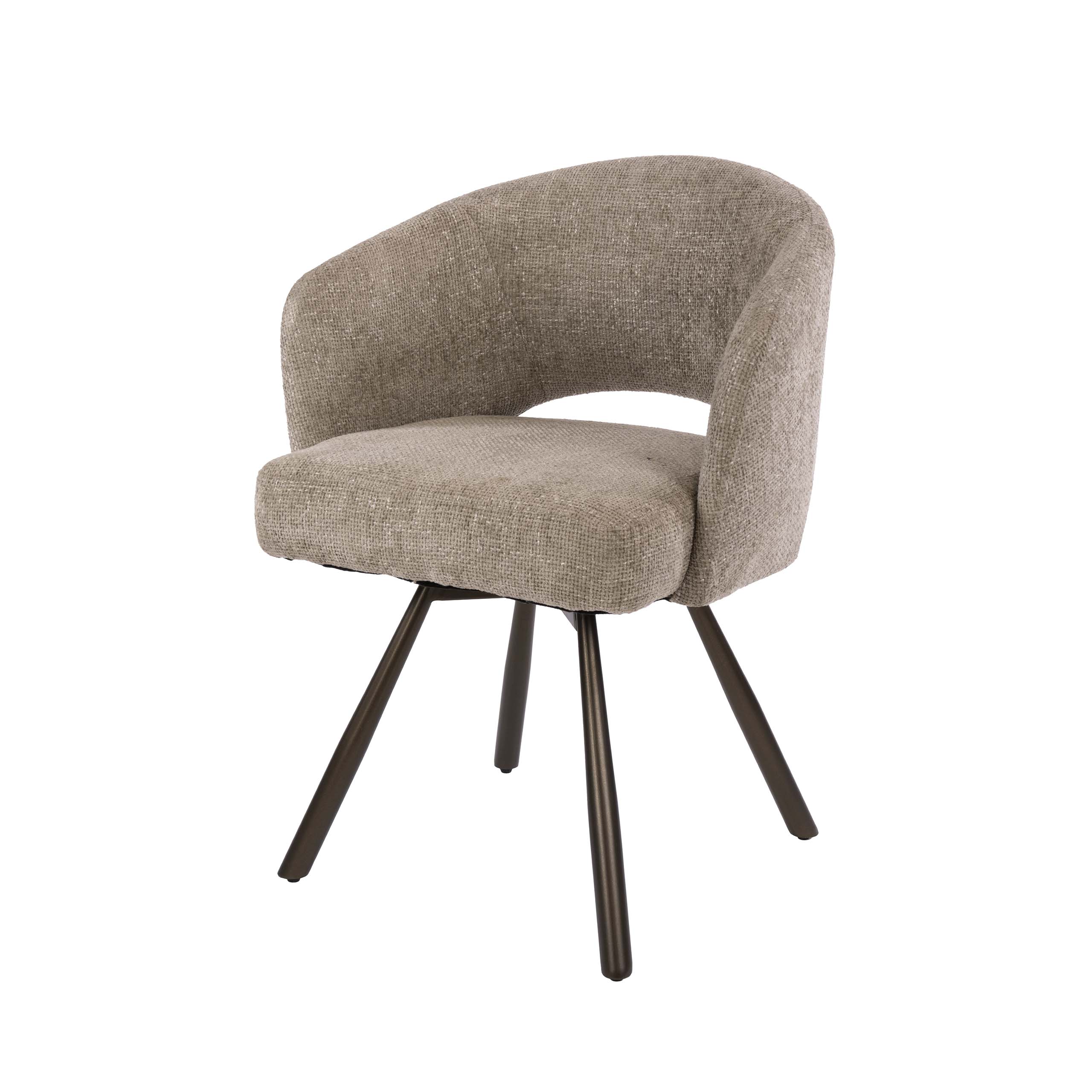 Drehbarer Armlehnstuhl Salon Cross in Cargo Sand-Braun (2er-Set) - Emmo Design