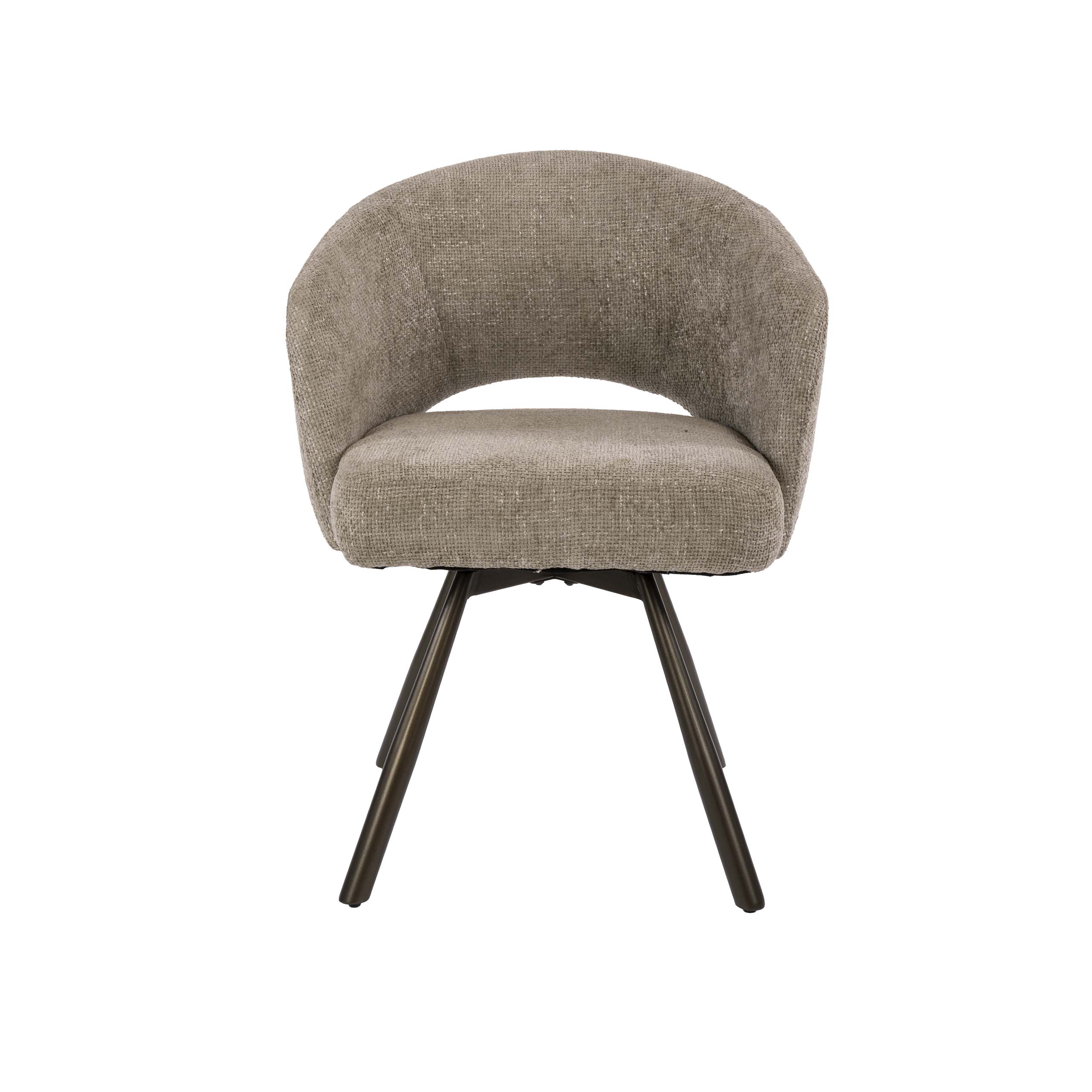 Drehbarer Armlehnstuhl Salon Cross in Cargo Sand-Braun (2er-Set) - Emmo Design