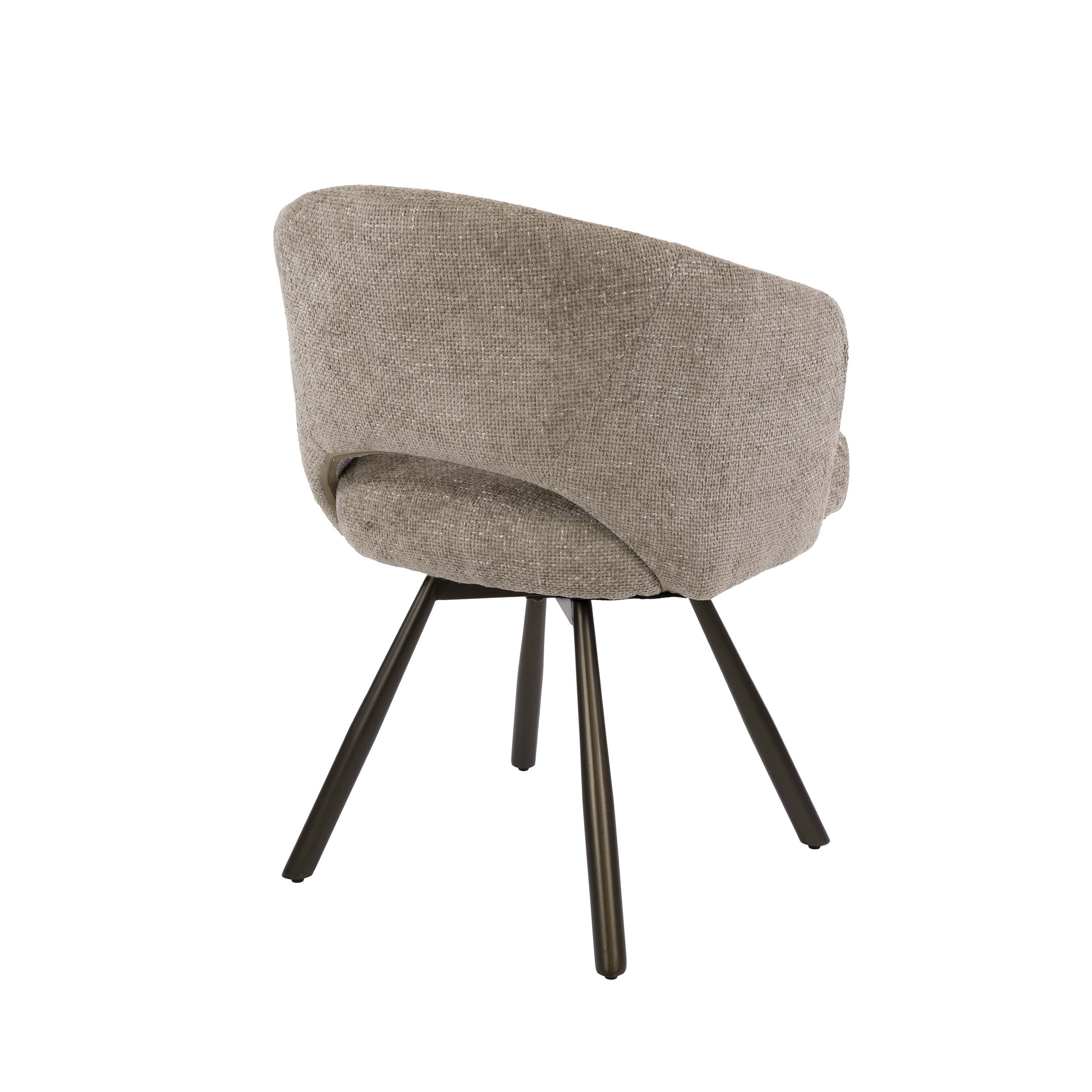 Drehbarer Armlehnstuhl Salon Cross in Cargo Sand-Braun (2er-Set) - Emmo Design
