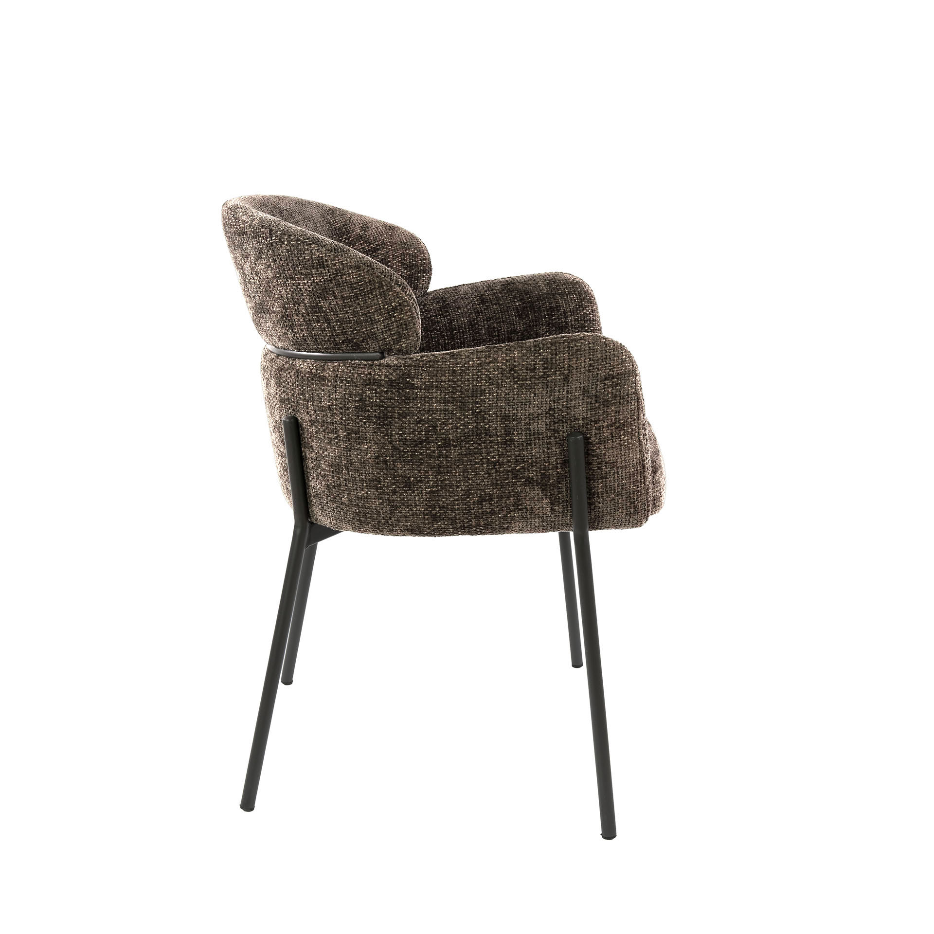 Armlehnstuhl Curva in Hoven Taupe (2er-Set) - Emmo Design