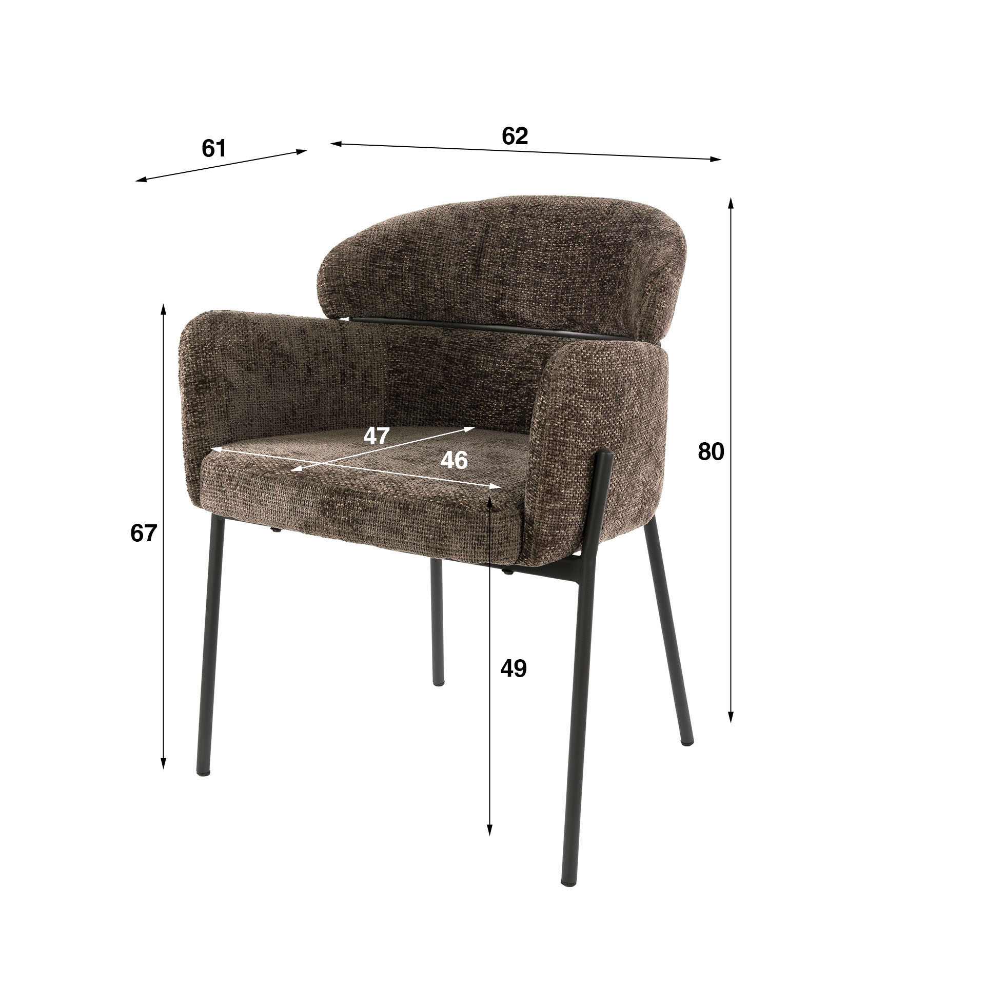 Armlehnstuhl Curva 2er-Set / Hoven taupe - Zijlstra