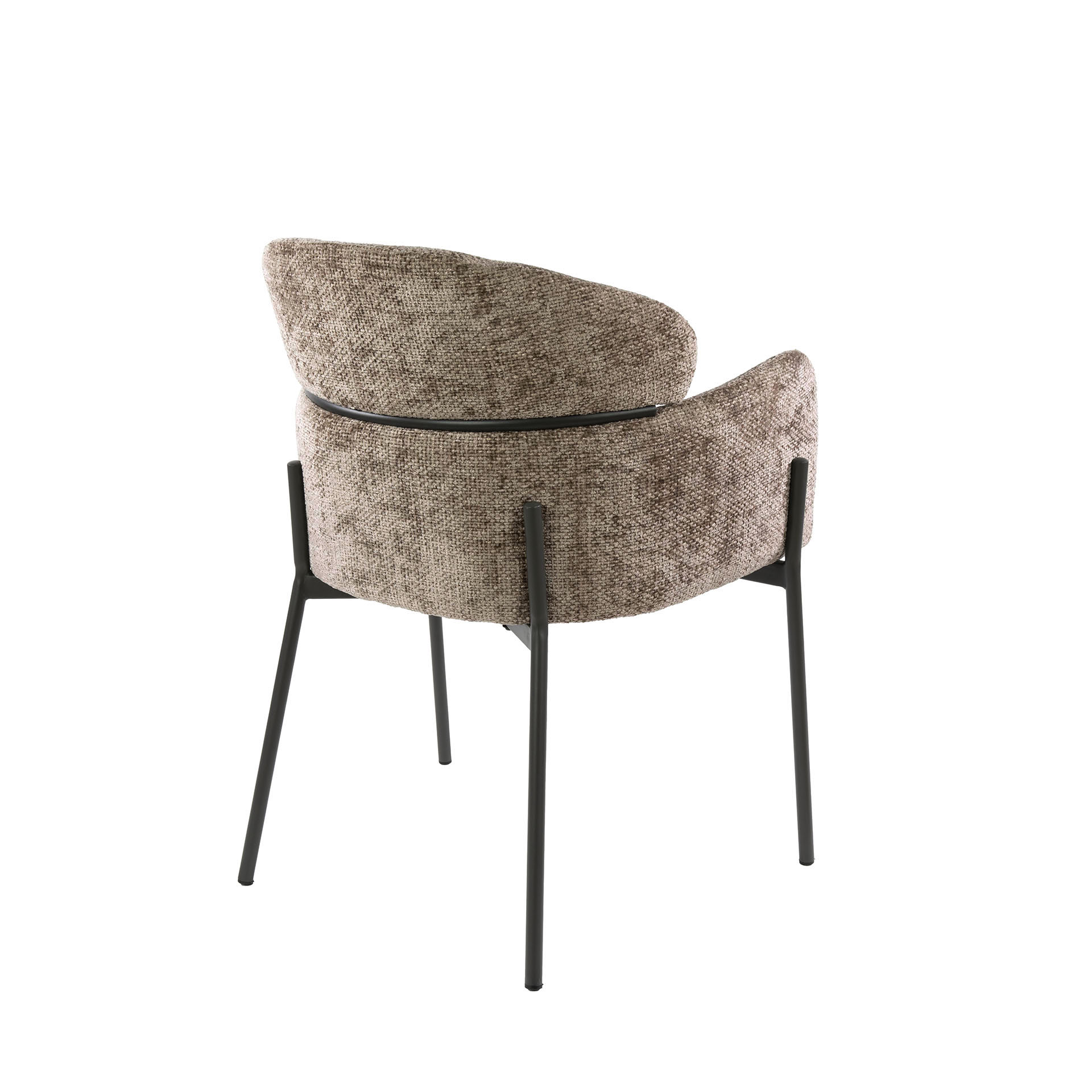 Armlehnstuhl Curva in Hoven Champagner (2er-Set) - Emmo Design