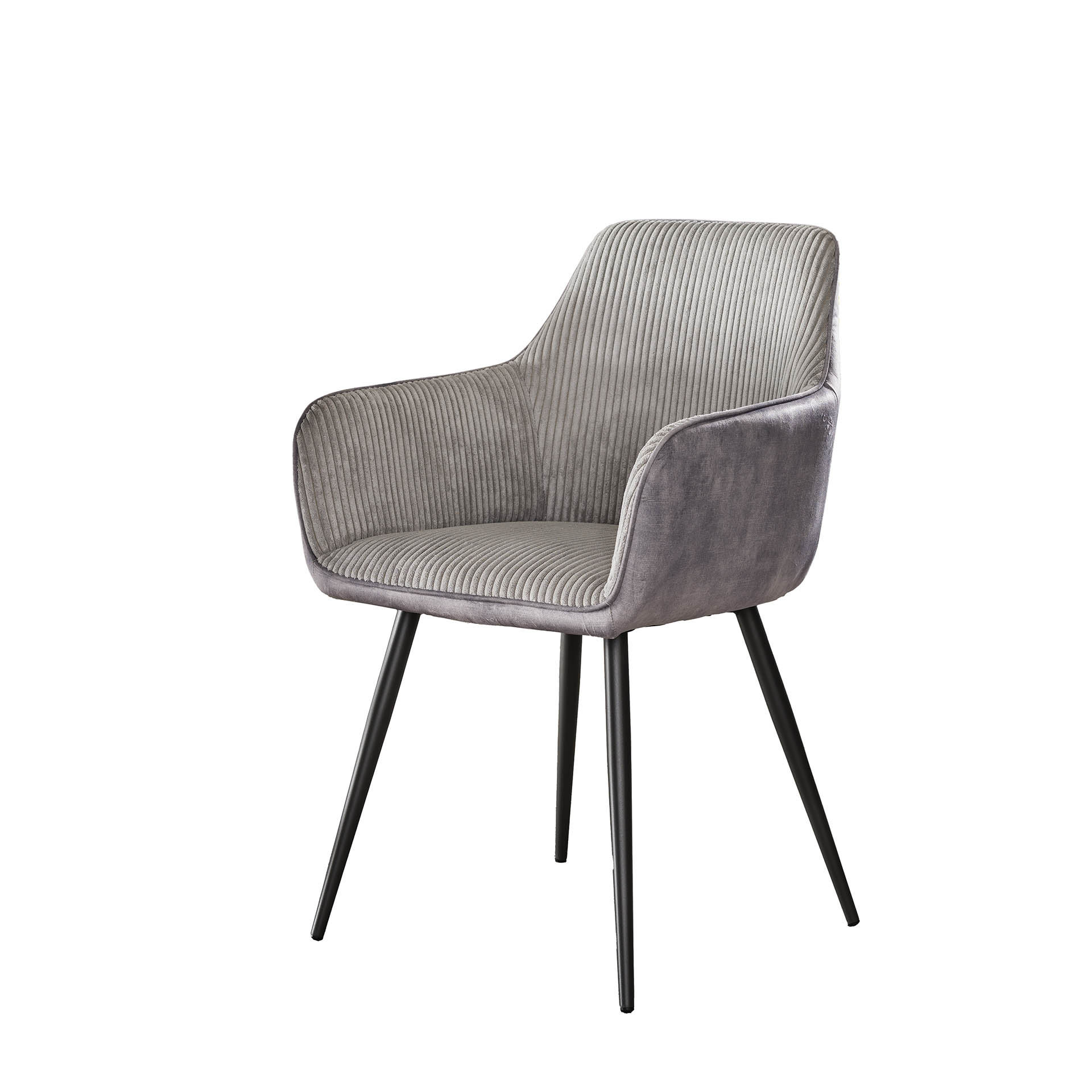 Armlehnstuhl Rib in Rock Silber (2er-Set) - Emmo Design
