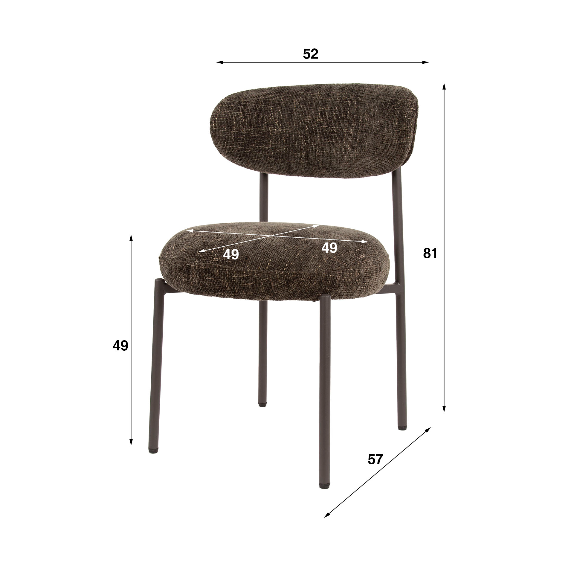 Stuhl Round in Cargo Braun (2er-Set) - Emmo Design